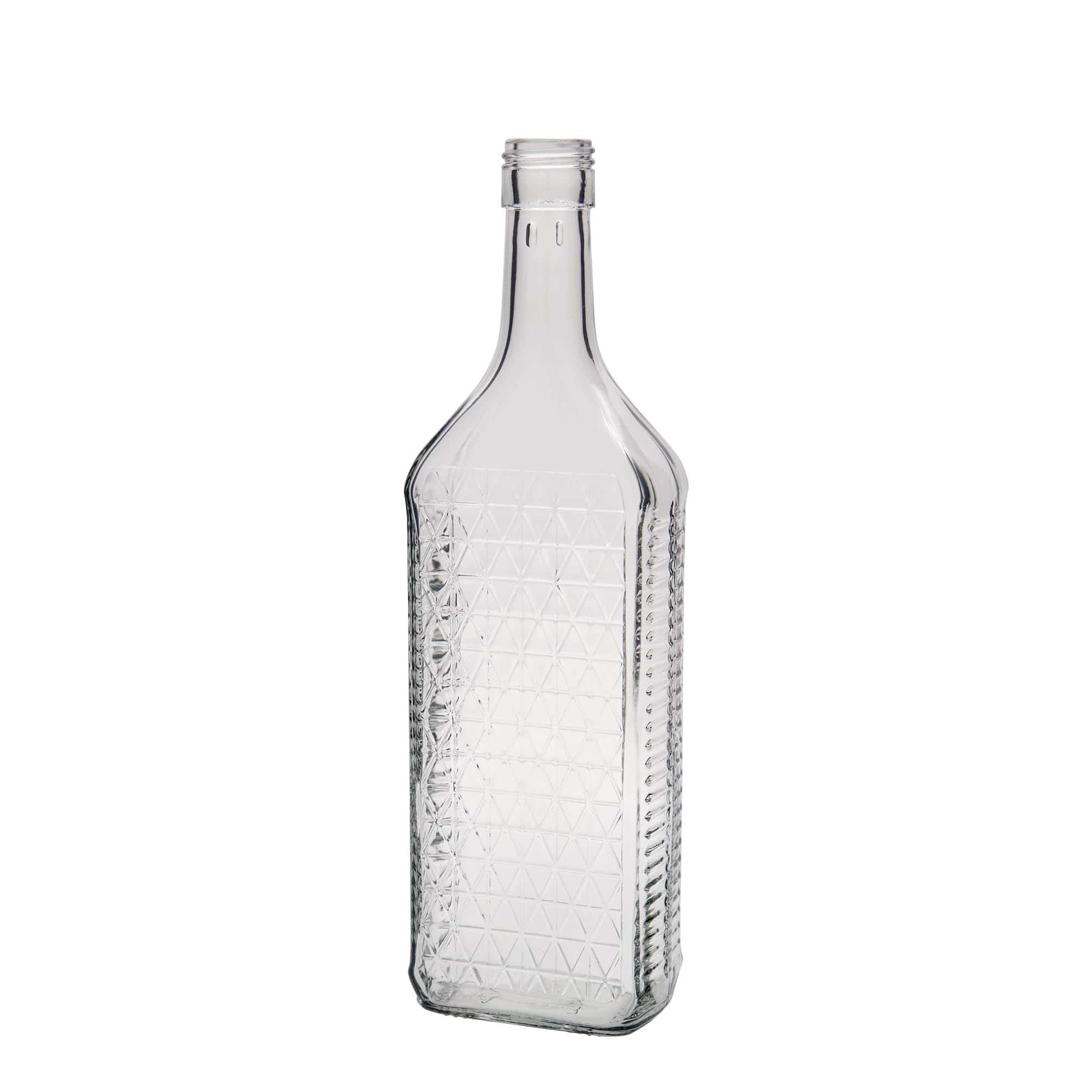 700 ml üvegpalack 'Caruso', téglalap alakú, nyílás: PP 31,5