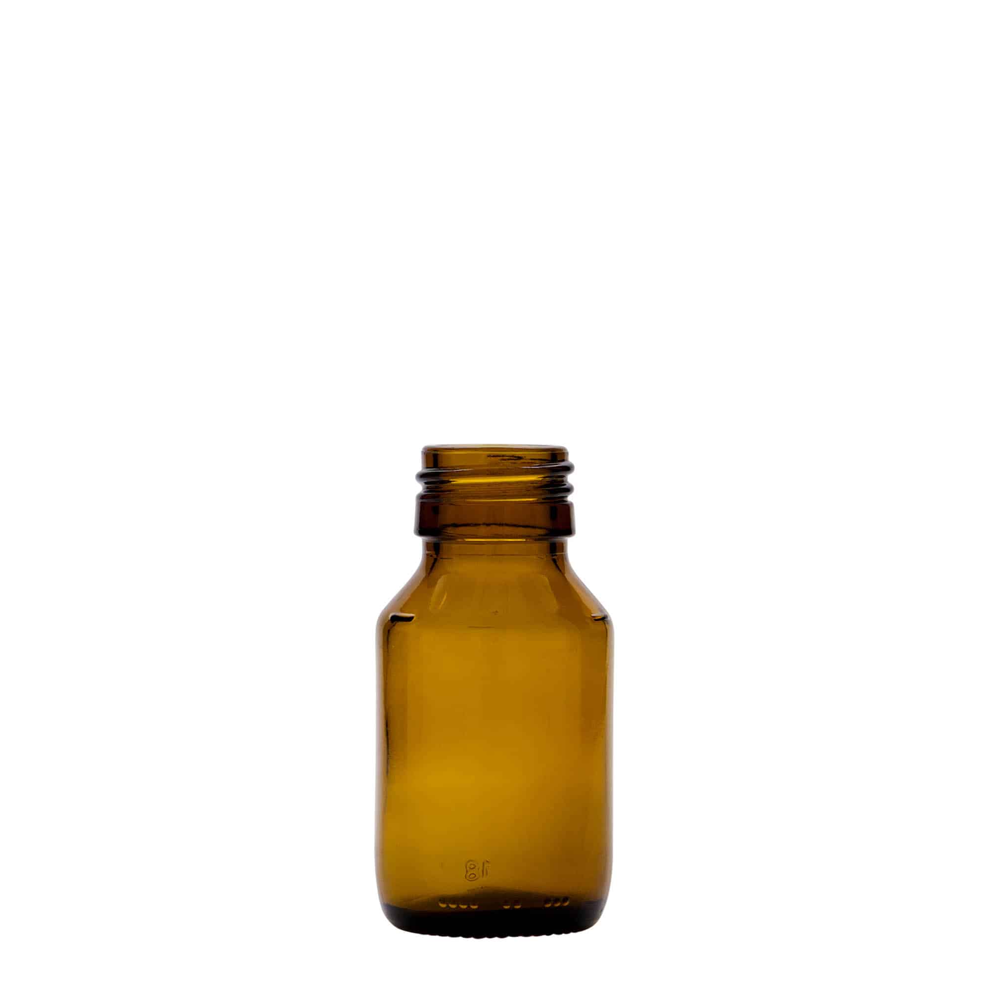 50 ml-es patikai üveg, barna, üveg, szájnyílás: PP 28 50 ml-es patikai üveg, barna, üveg, szájnyílás: PP 28