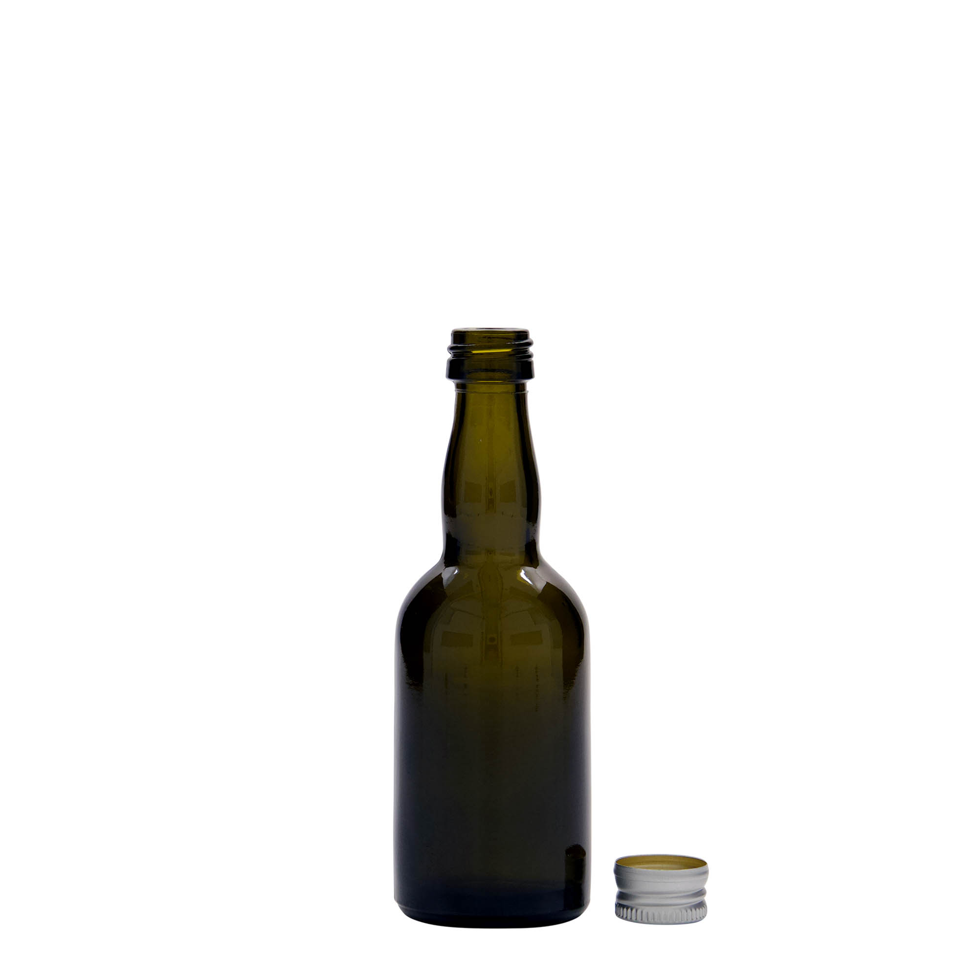 50 ml üvegpalack 'Proba', antikzöld, nyílás: PP 18 50 ml üvegpalack 'Proba', antikzöld, nyílás: PP 18