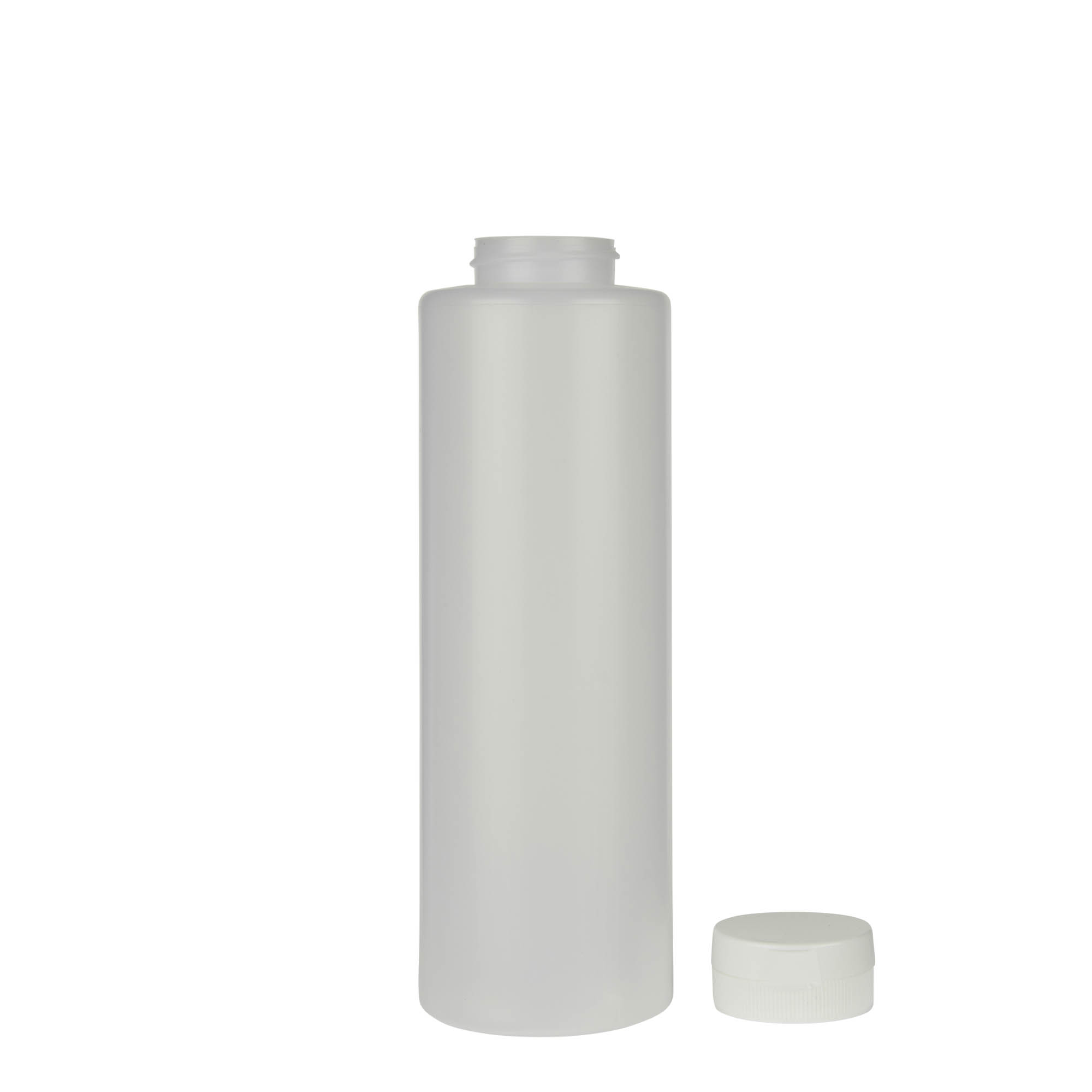 500 ml szószos üveg, LDPE műanyag, természetes, nyílás: 38/400 500 ml szószos üveg, LDPE műanyag, természetes, nyílás: 38/400