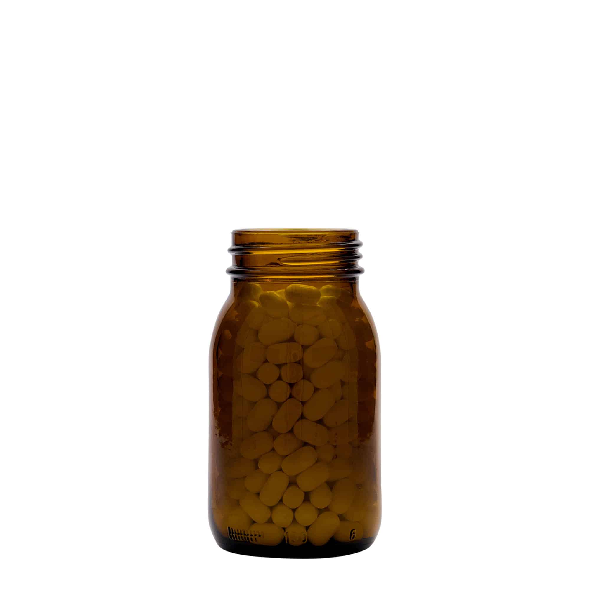 150 ml-es széles nyakú üveg, barna, szájnyílás: DIN 45
