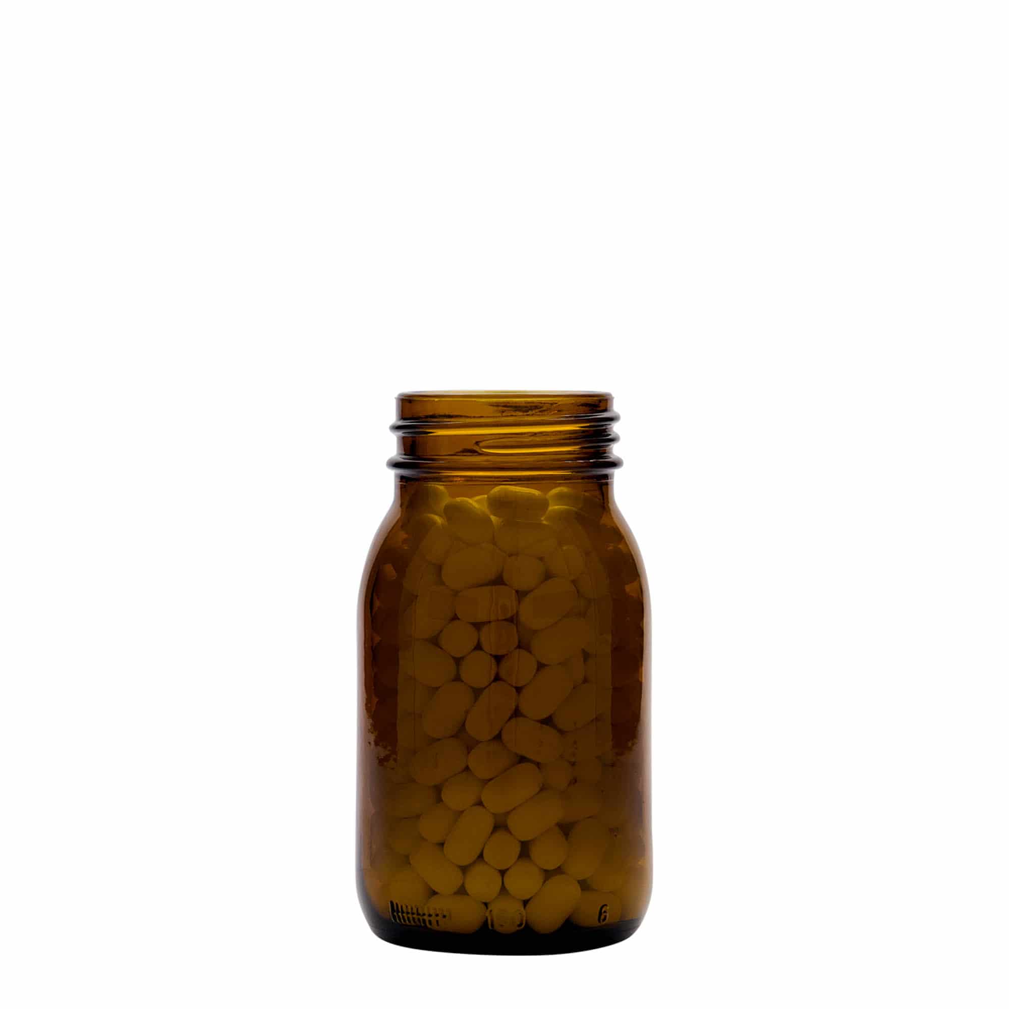 150 ml széles szájú üveg, barna, nyílás: DIN 45
