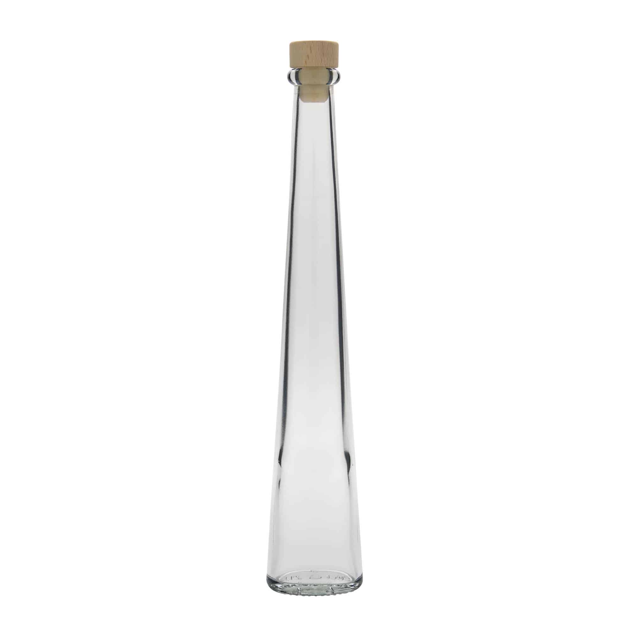200 ml-es üvegpalack 'Dama Ovale', ovális, szájnyílás: parafadugó