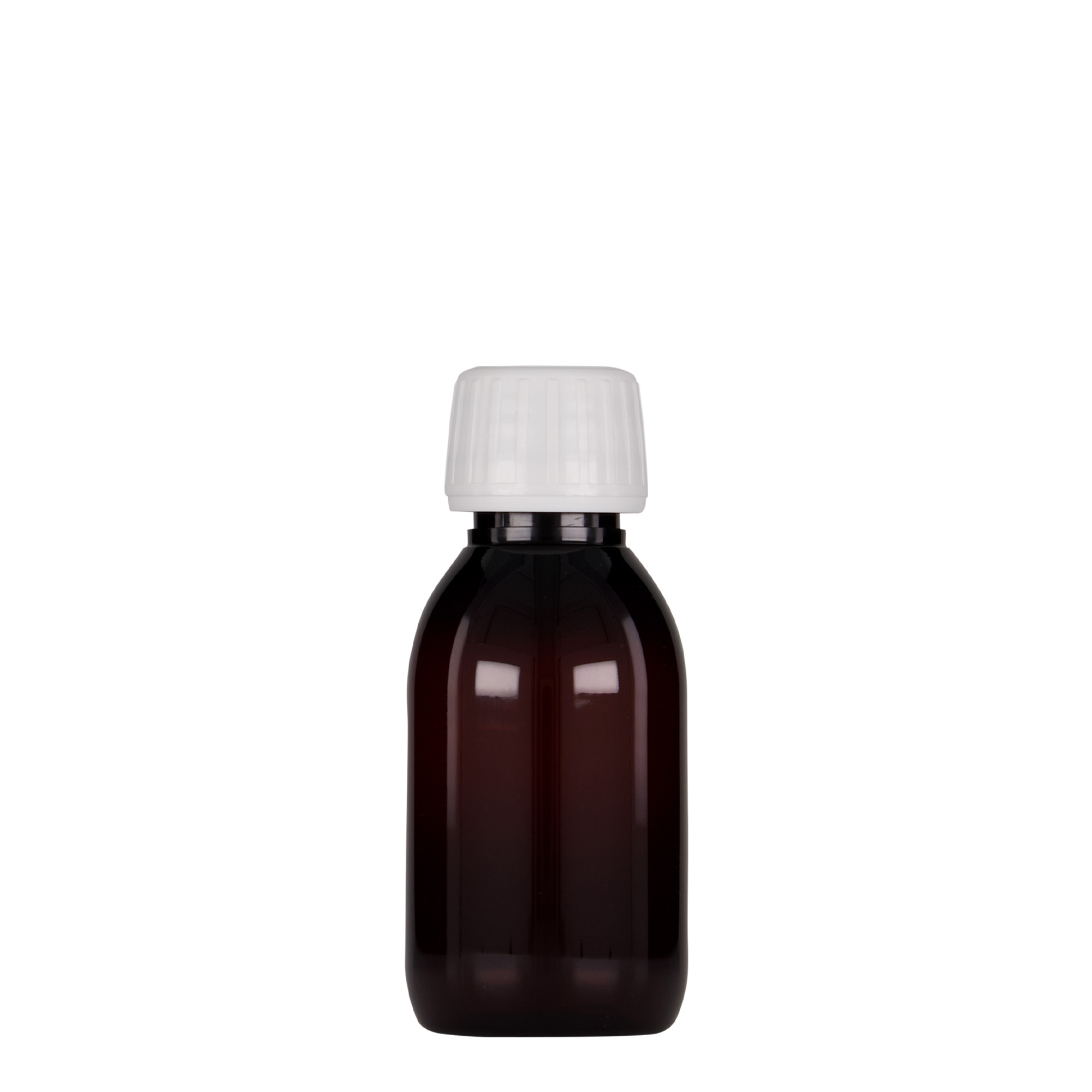 100 ml PET orvosi palack, barna, műanyag, nyílás: PP 28 100 ml PET orvosi palack, barna, műanyag, nyílás: PP 28
