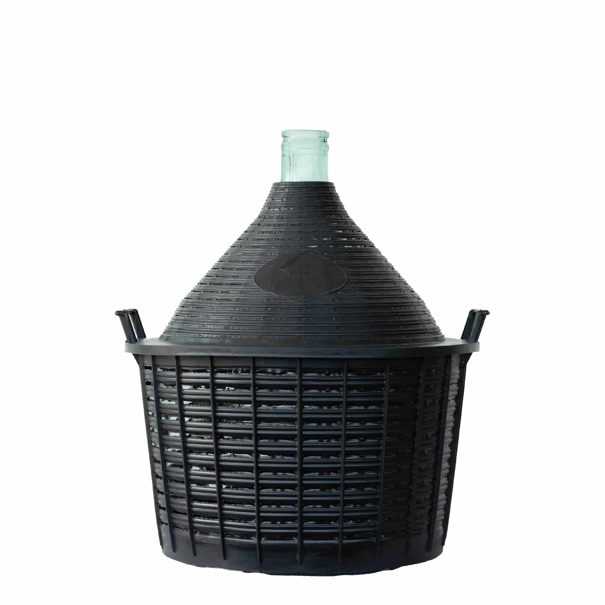 25 l ballonpalack keskeny nyakkal, üveg, nyílás: ráhúzható fedél