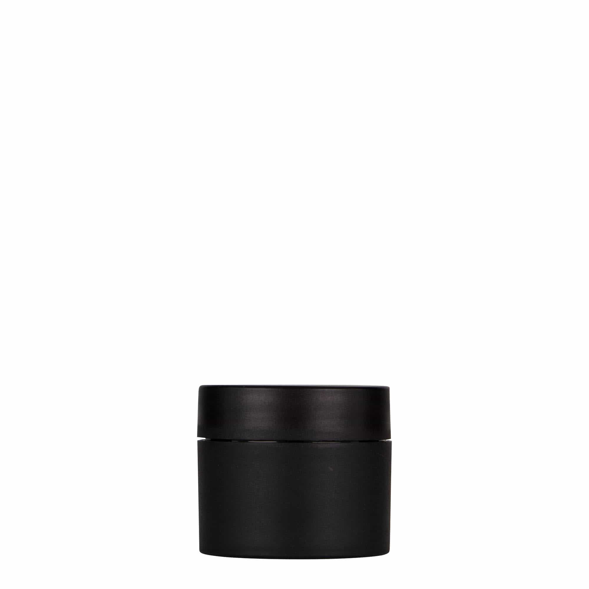 30 ml műanyag doboz 'Antonella', PP, fekete, nyílás: csavarzár 30 ml műanyag doboz 'Antonella', PP, fekete, nyílás: csavarzár