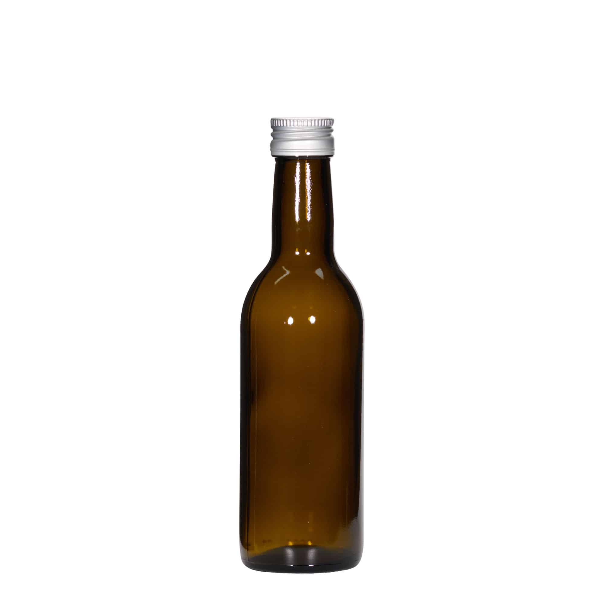 250 ml üvegpalack 'Bordeaux', antikzöld, nyílás: PP 28