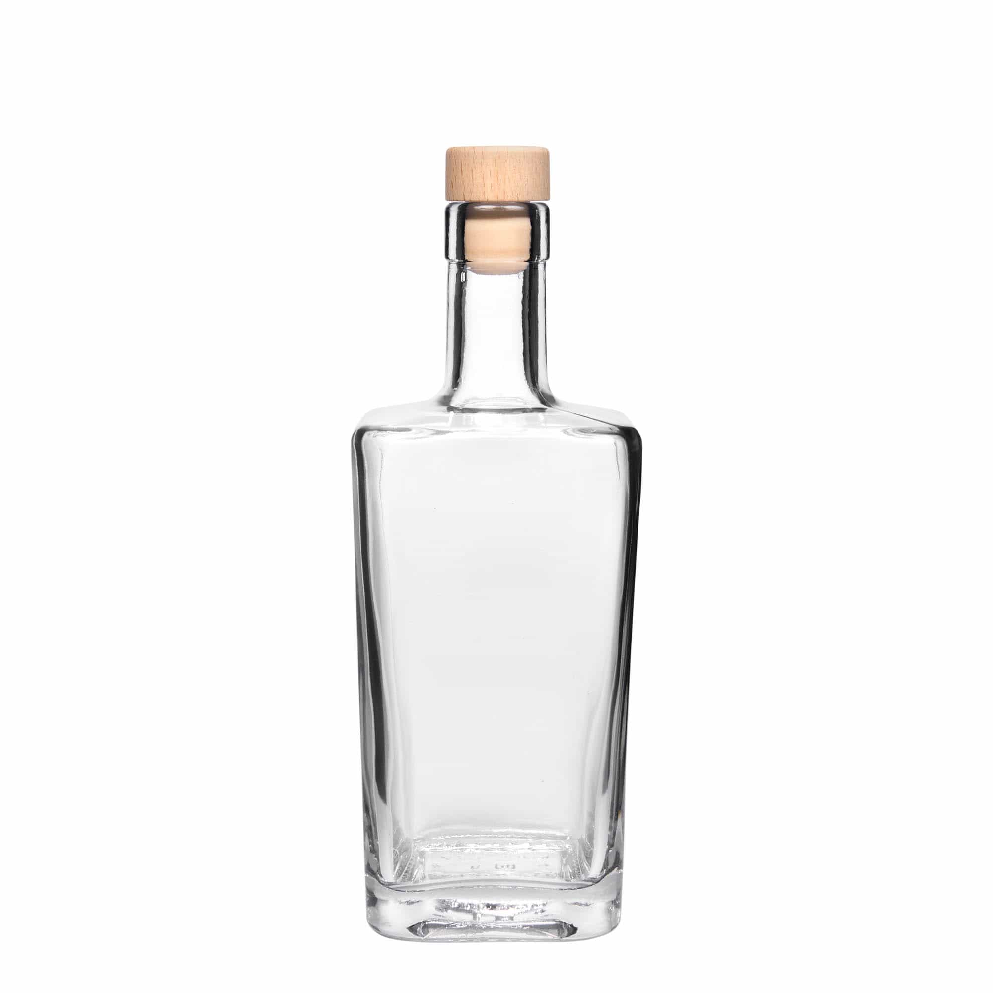 500 ml-es üvegpalack 'Noel', négyzet alakú, szájnyílás: parafadugó
