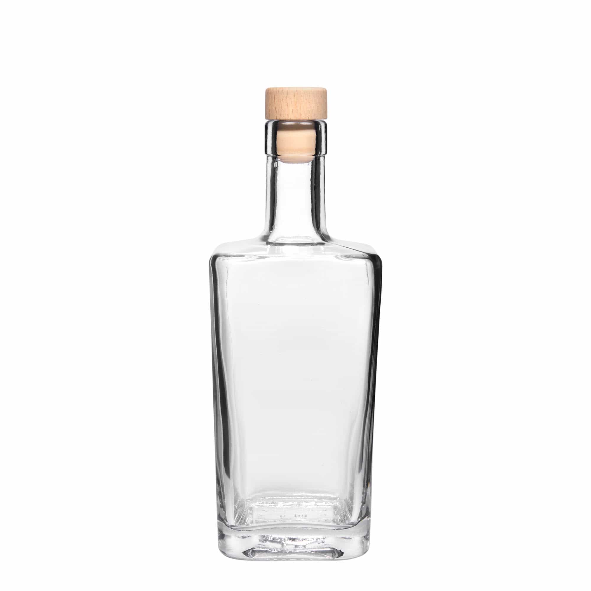 500 ml üvegpalack 'Noel', négyzet alakú, nyílás: parafa