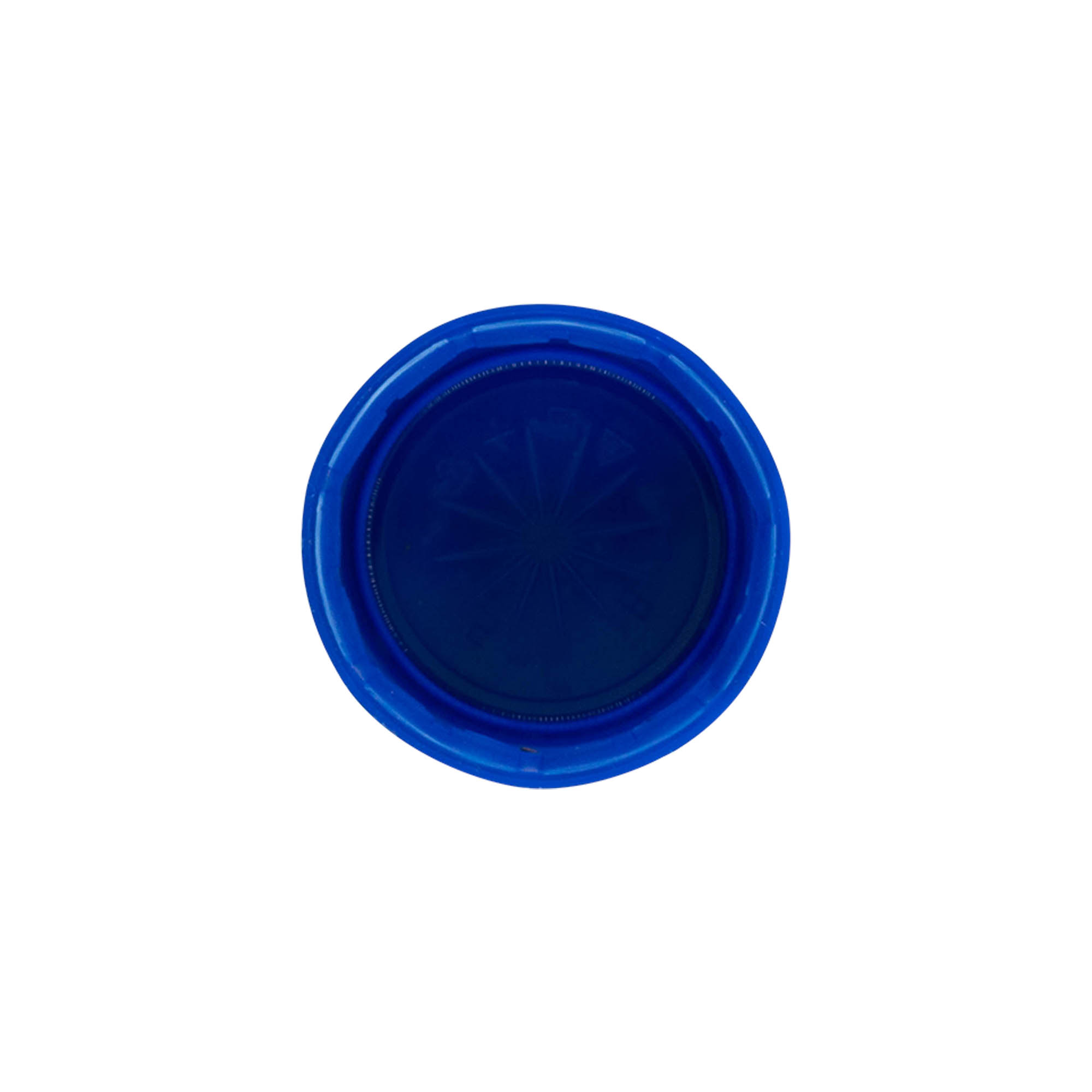 Csavarzár kétszálas menet, PE műanyag, kék, nyílásra: PET 38 mm