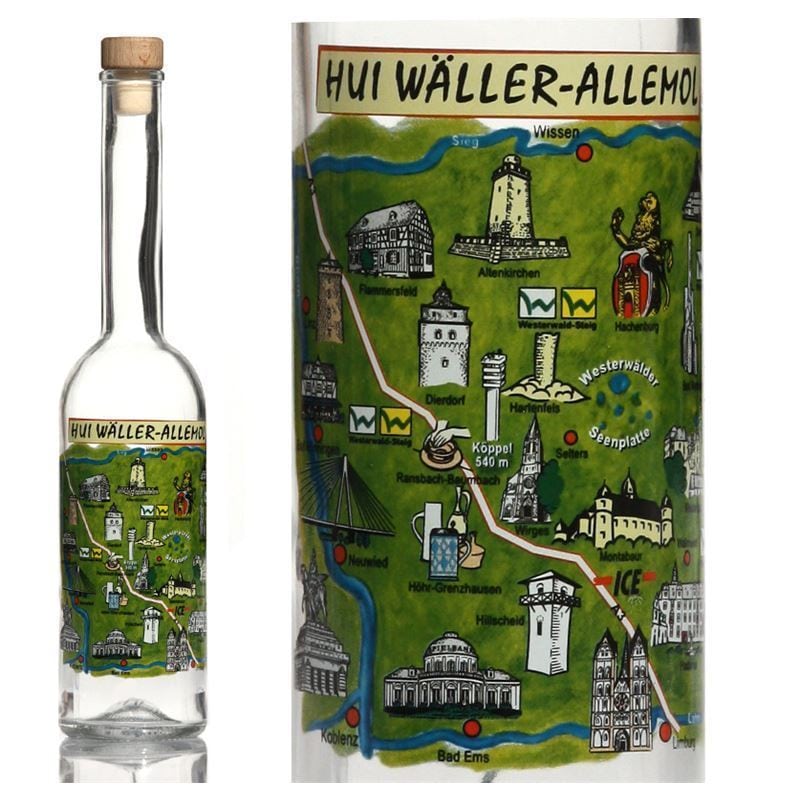 500 ml üvegpalack 'Opera', motívum: Westerwald, nyílás: parafa