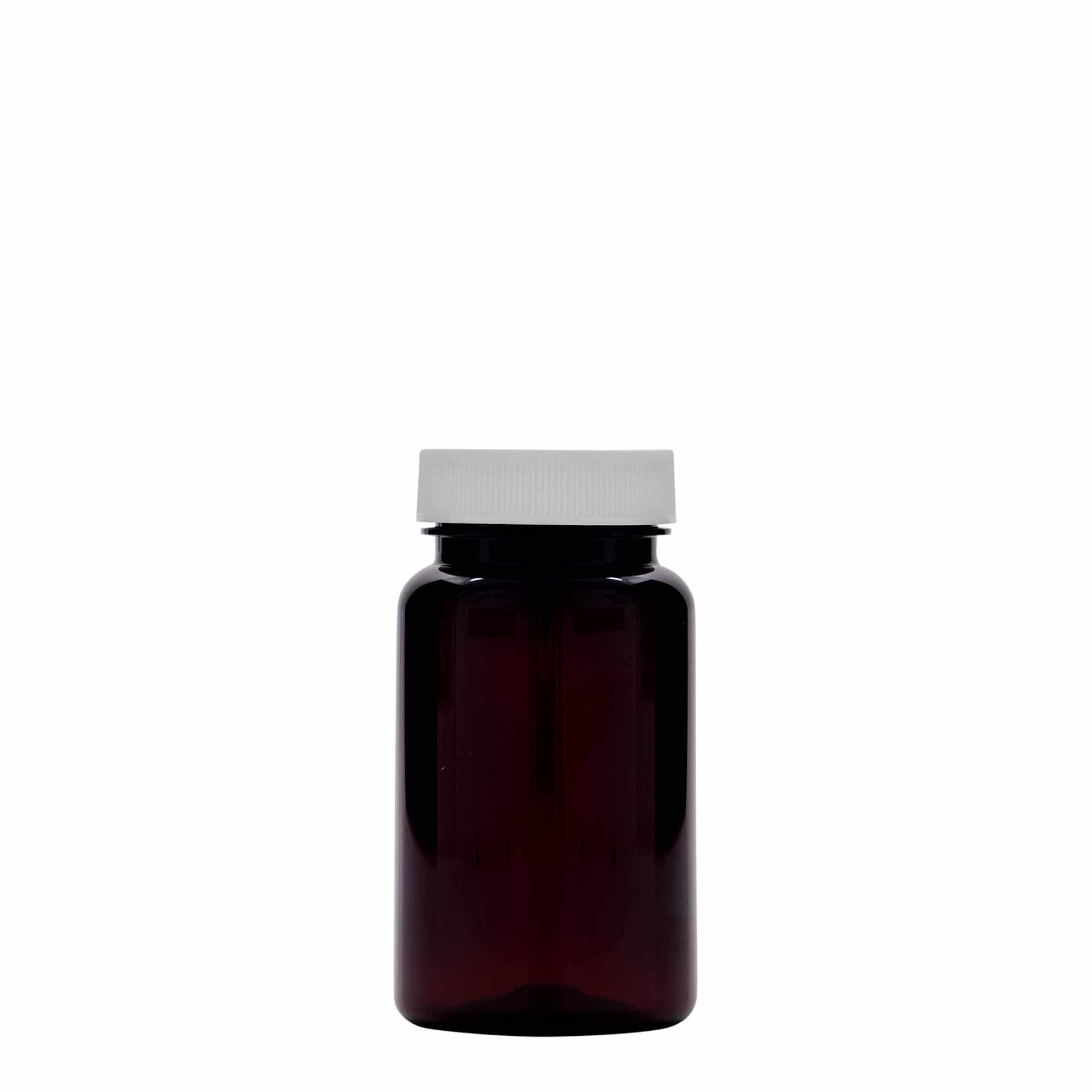 100 ml-es PET-flakon, műanyag, barna, szájnyílás: 38/400