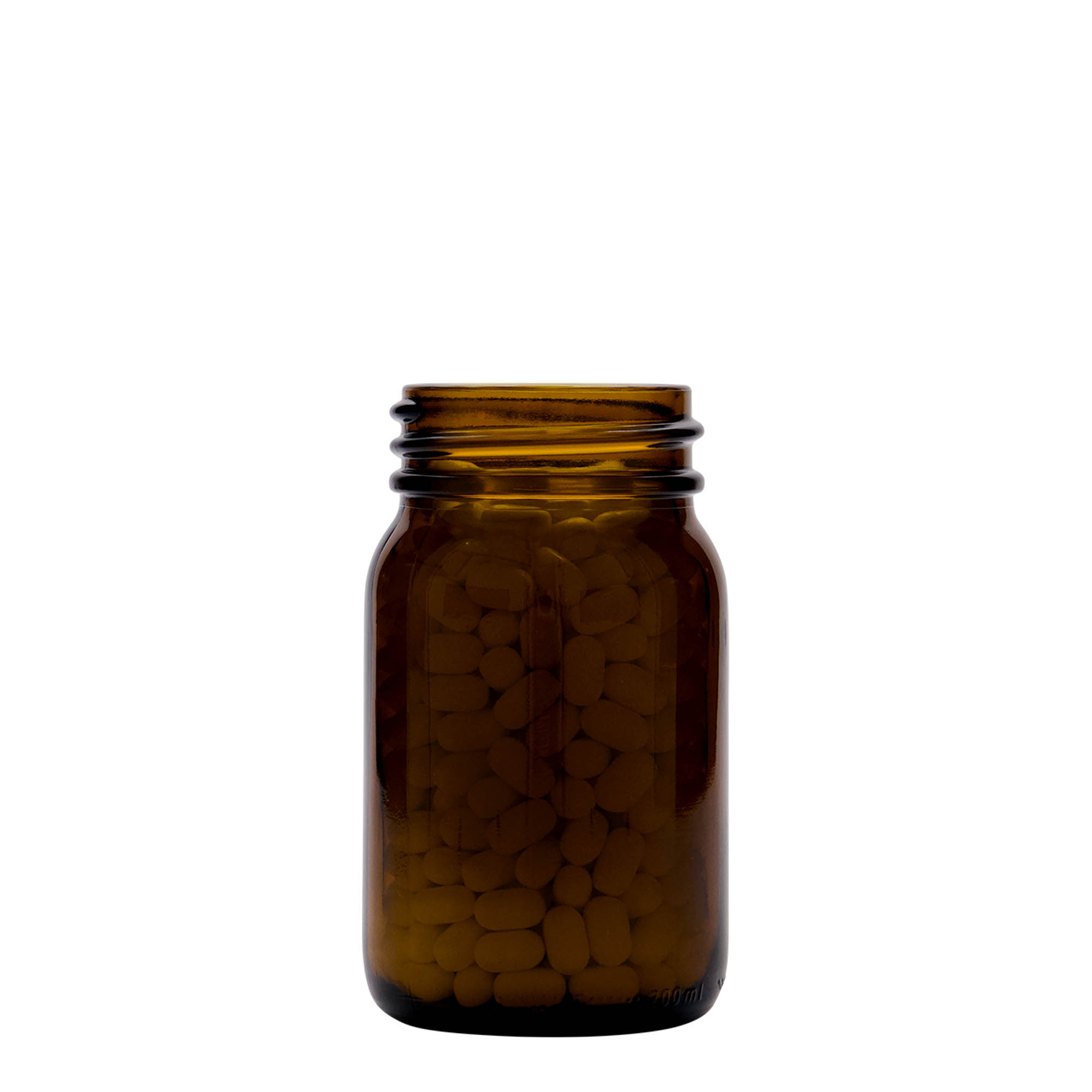 200 ml széles szájú üveg, barna, nyílás: DIN 55 200 ml széles szájú üveg, barna, nyílás: DIN 55