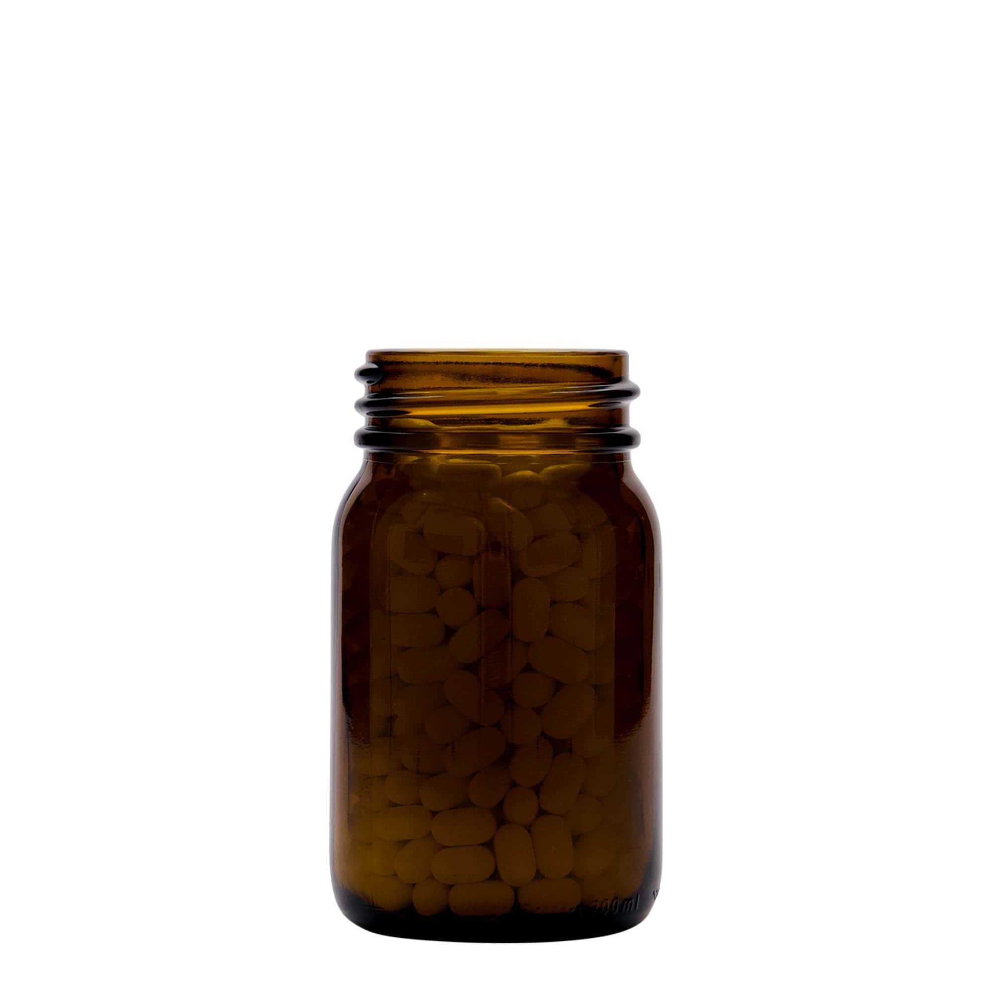 200 ml széles szájú üveg, barna, nyílás: DIN 55