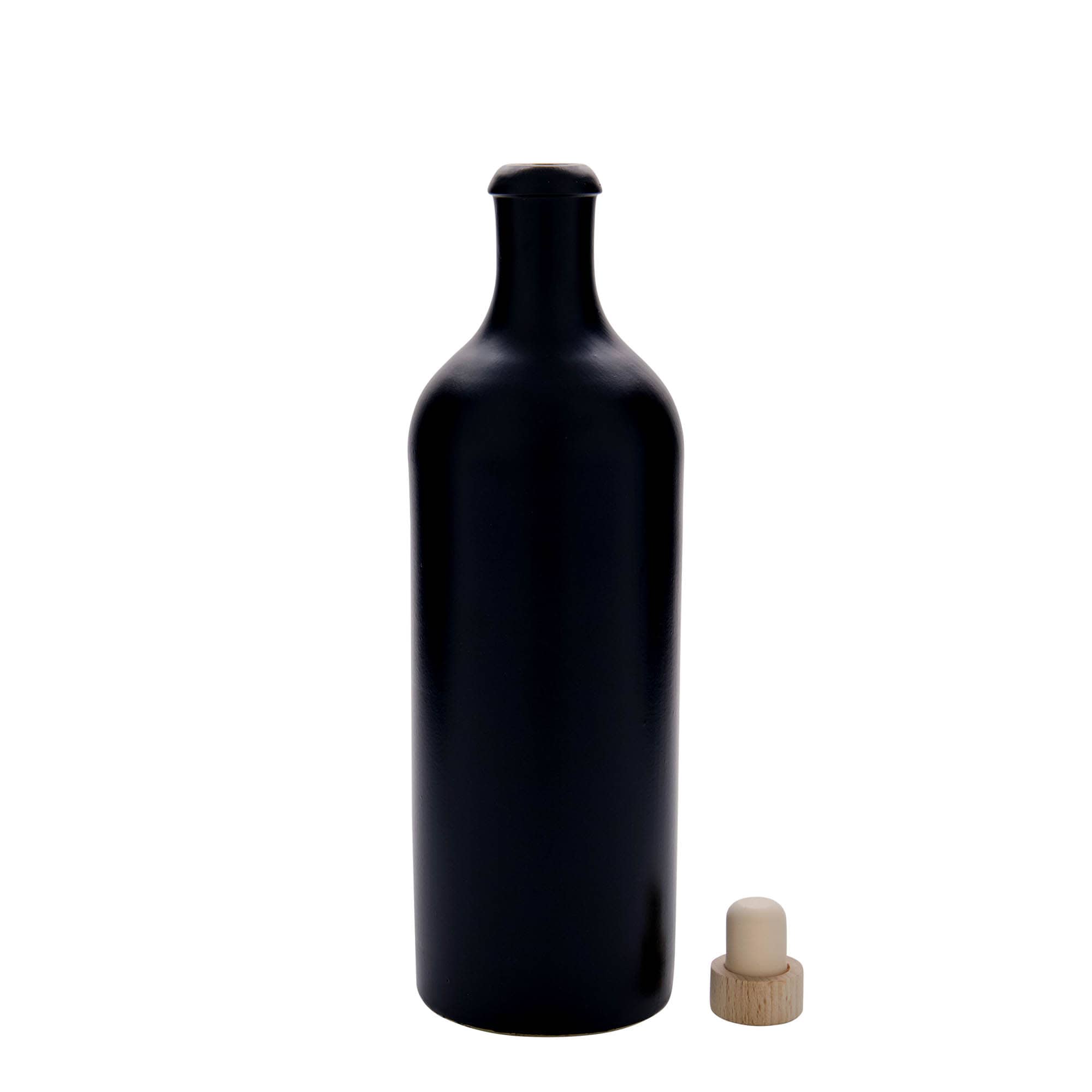 750 ml agyagedény, kőedény, fekete, nyílás: parafa