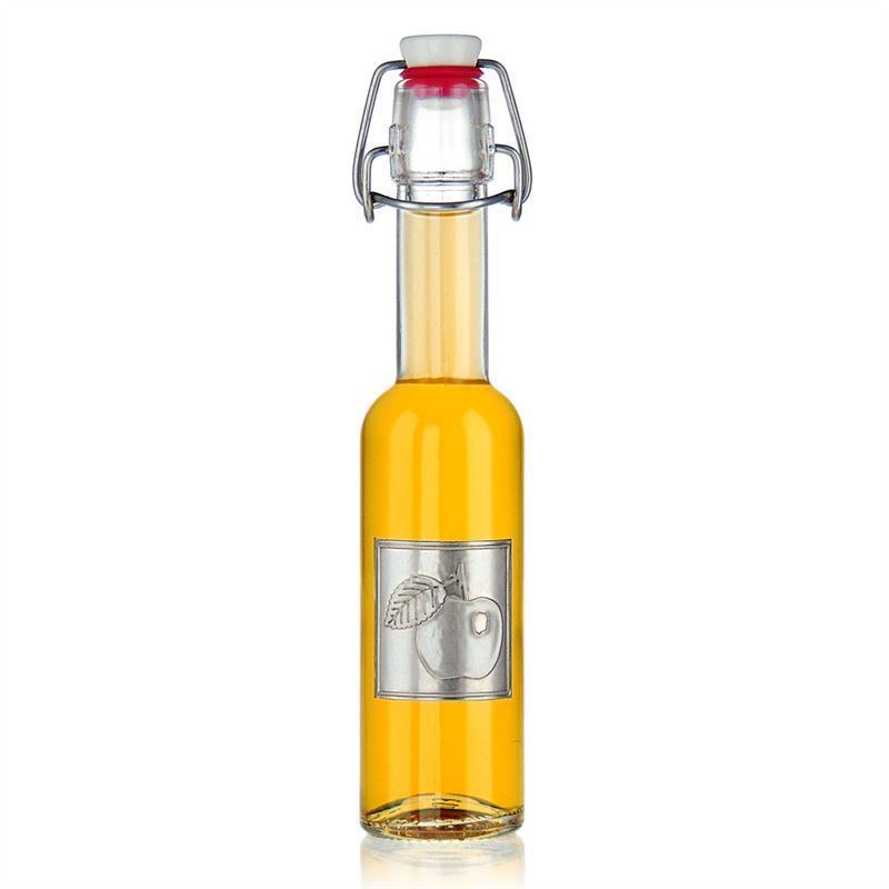 Óntábla címke 'Alma', négyzet alakú, fém, ezüst