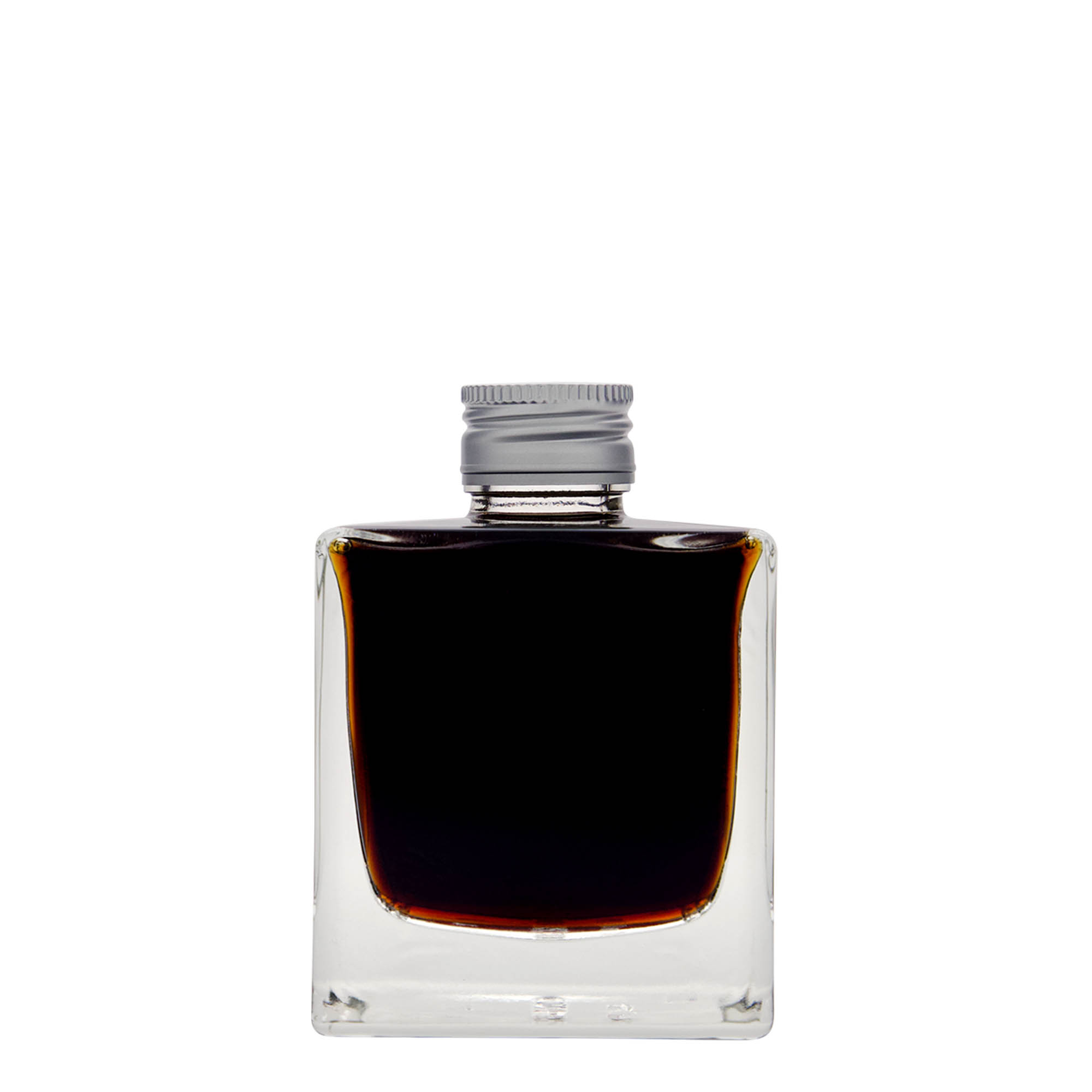 200 ml üvegpalack 'Cube', négyzet alakú, nyak: PP 28 200 ml üvegpalack 'Cube', négyzet alakú, nyak: PP 28