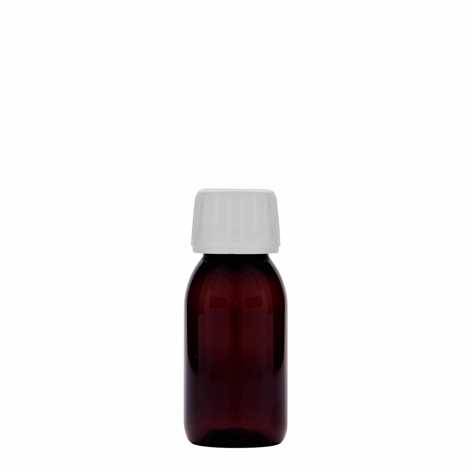 60 ml PET orvosi üveg, barna, műanyag, nyílás: PP 28