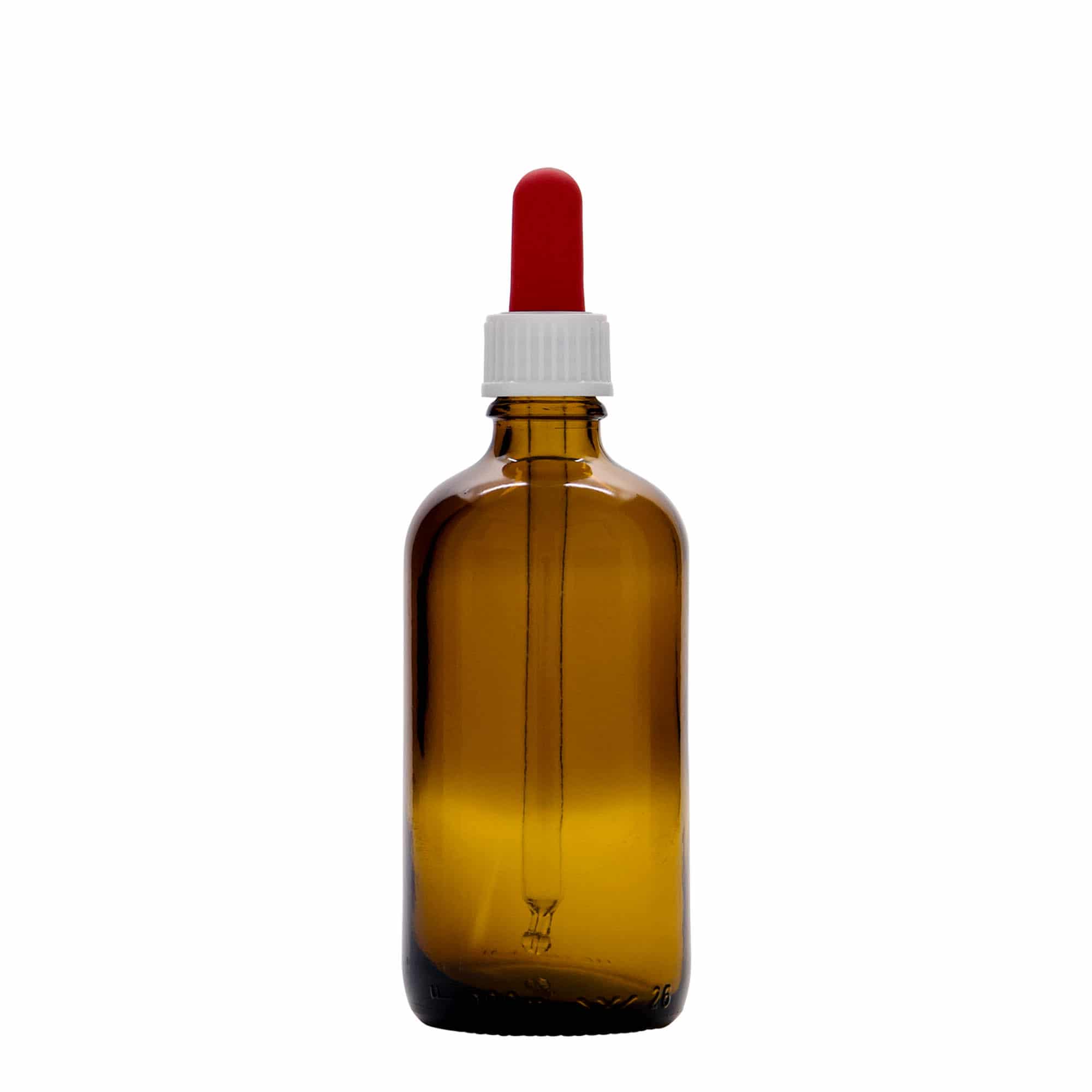 100 ml orvosi pipettás üveg, barna-vörös, nyílás: DIN 18