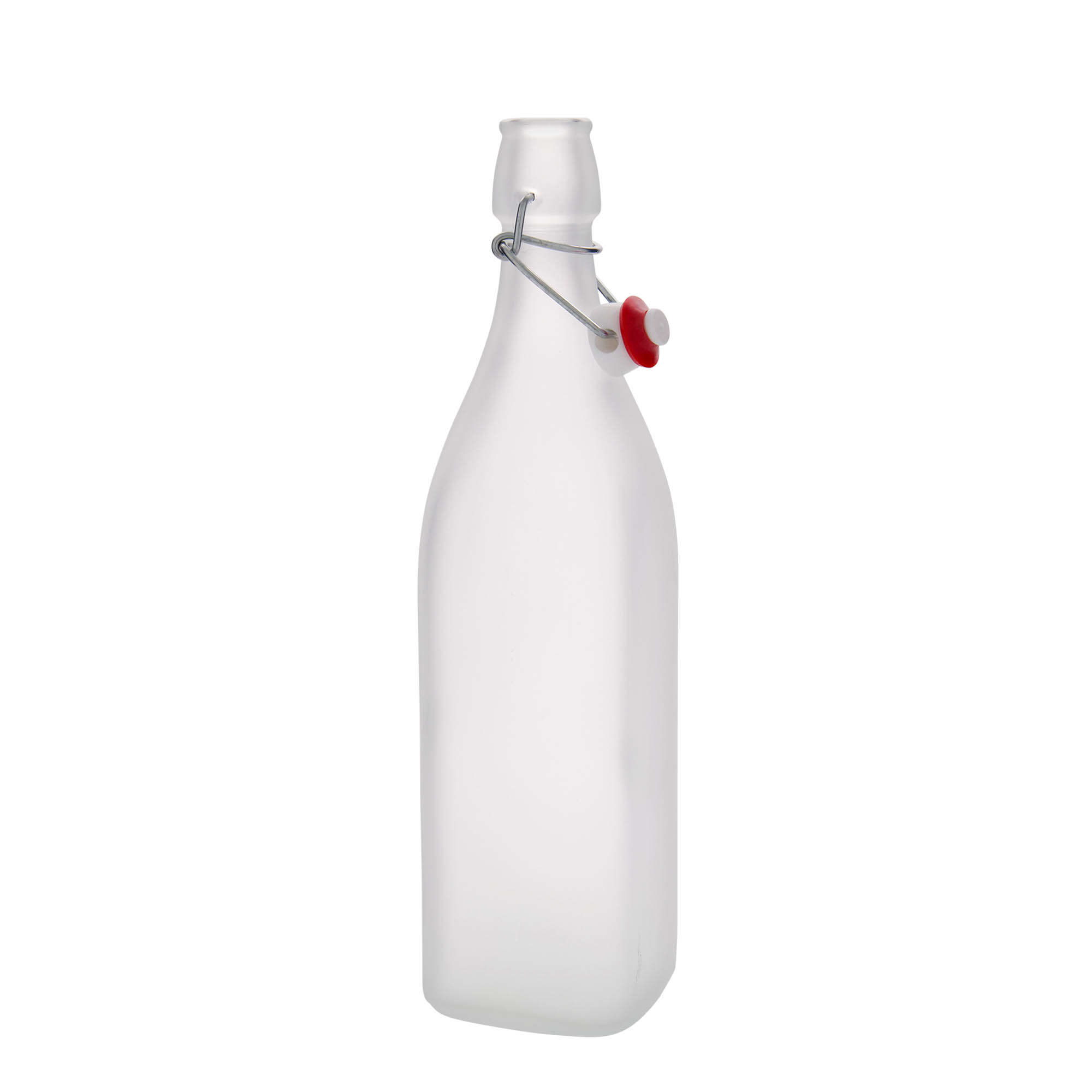 1.000 ml üvegpalack 'Swing, négyzet alakú, jégfagyott, nyílás: patentzár 1.000 ml üvegpalack 'Swing, négyzet alakú, jégfagyott, nyílás: patentzár