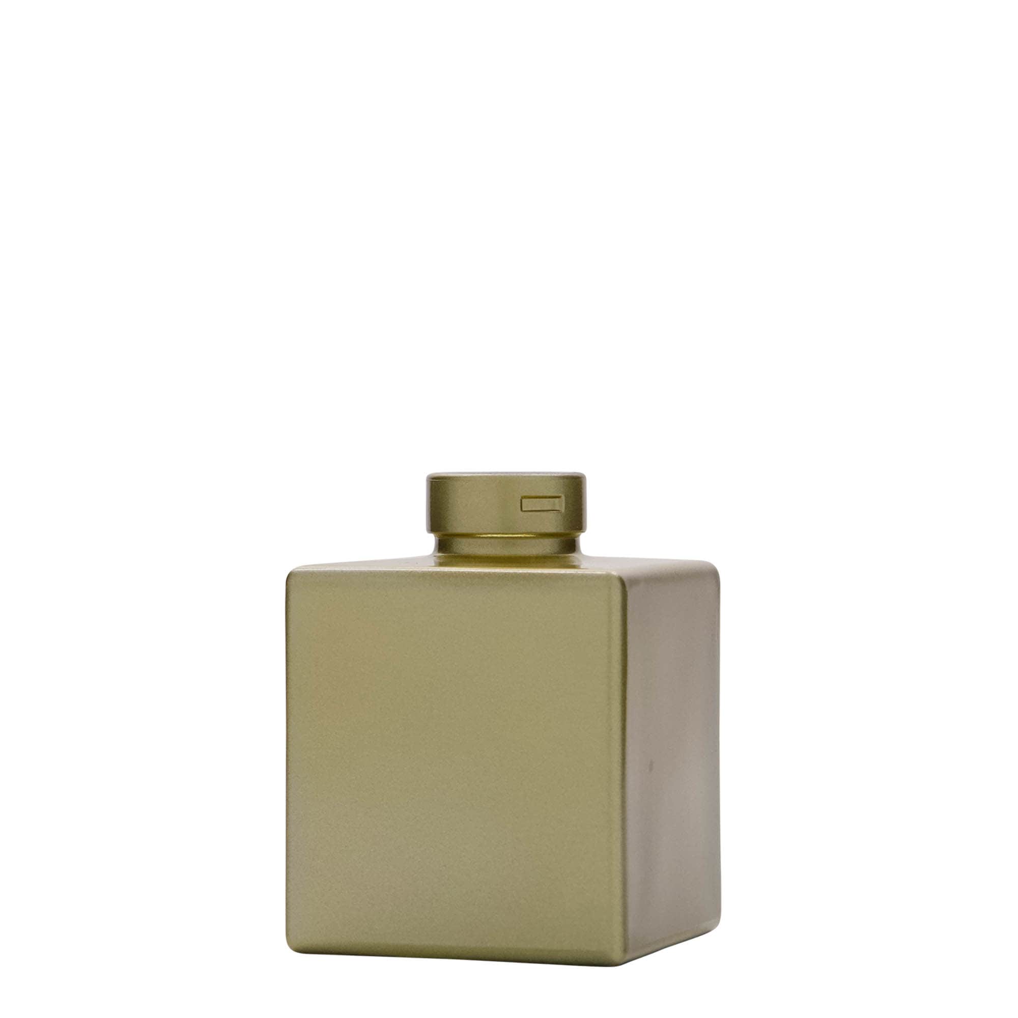 100 ml üveges üveg 'Cube', négyzet alakú, arany, nyílás: parafa