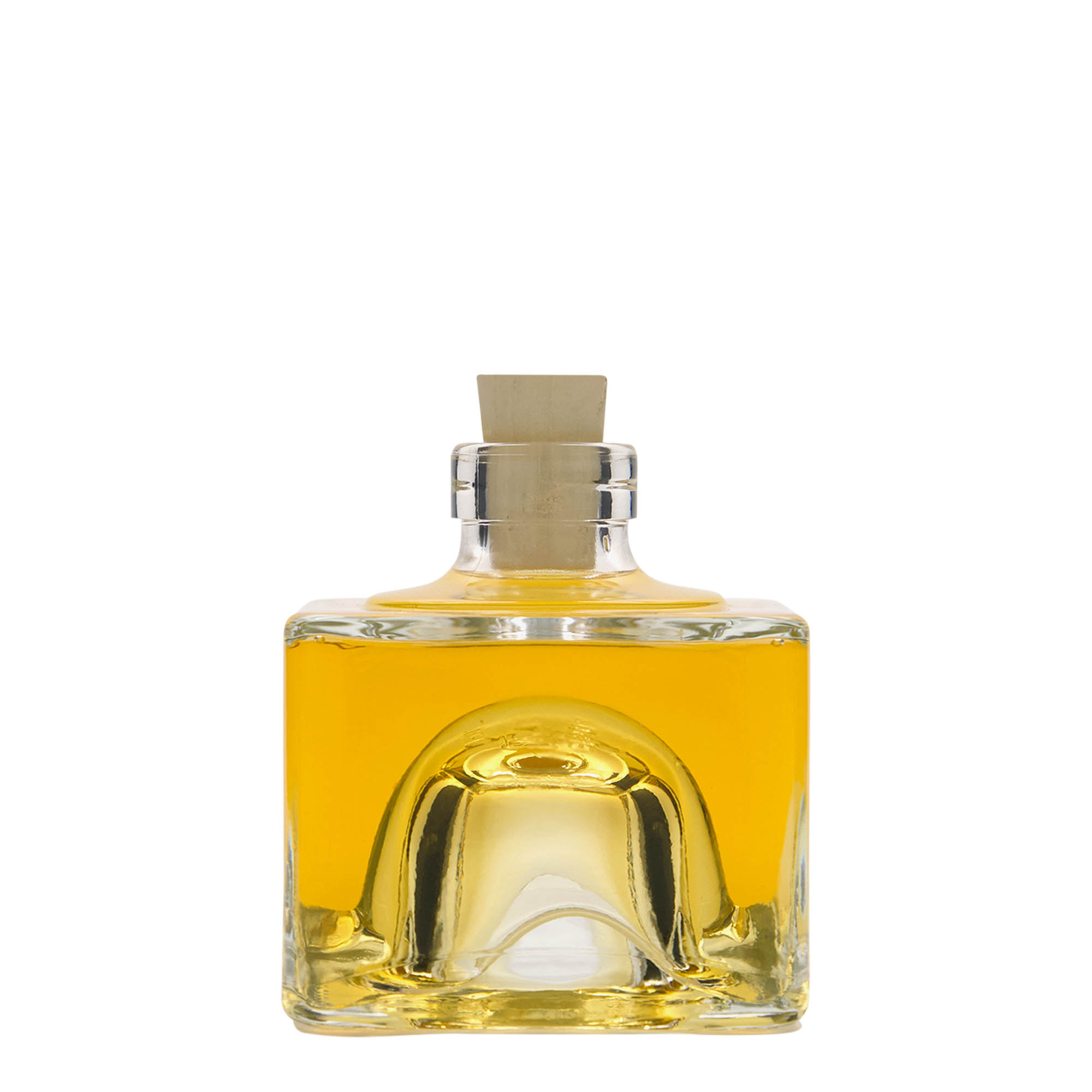 200 ml-es üvegpalack 'Cocolores', négyzet alakú, szájnyílás: parafadugó