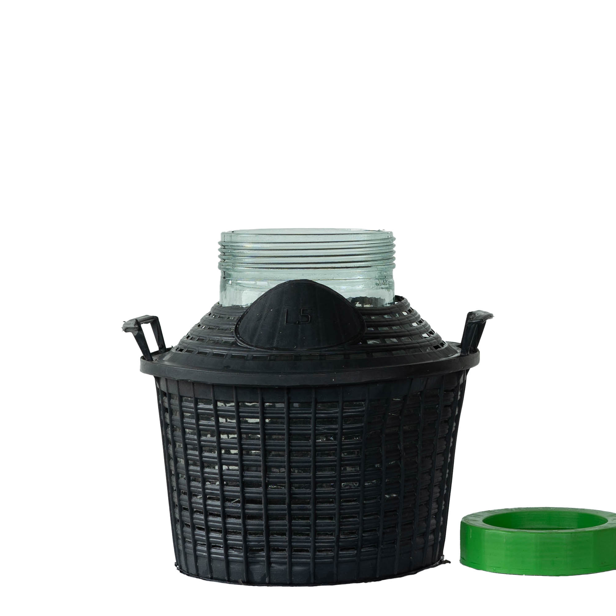 5 l gömbpalack széles nyakkal, üveg, nyílás: csavarzár 5 l gömbpalack széles nyakkal, üveg, nyílás: csavarzár