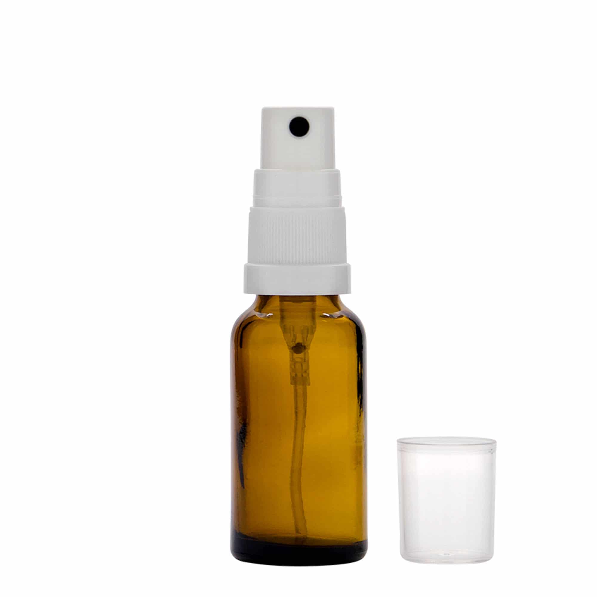 20 ml-es szórófejes patikai üveg, üveg, barna, szájnyílás: DIN 18