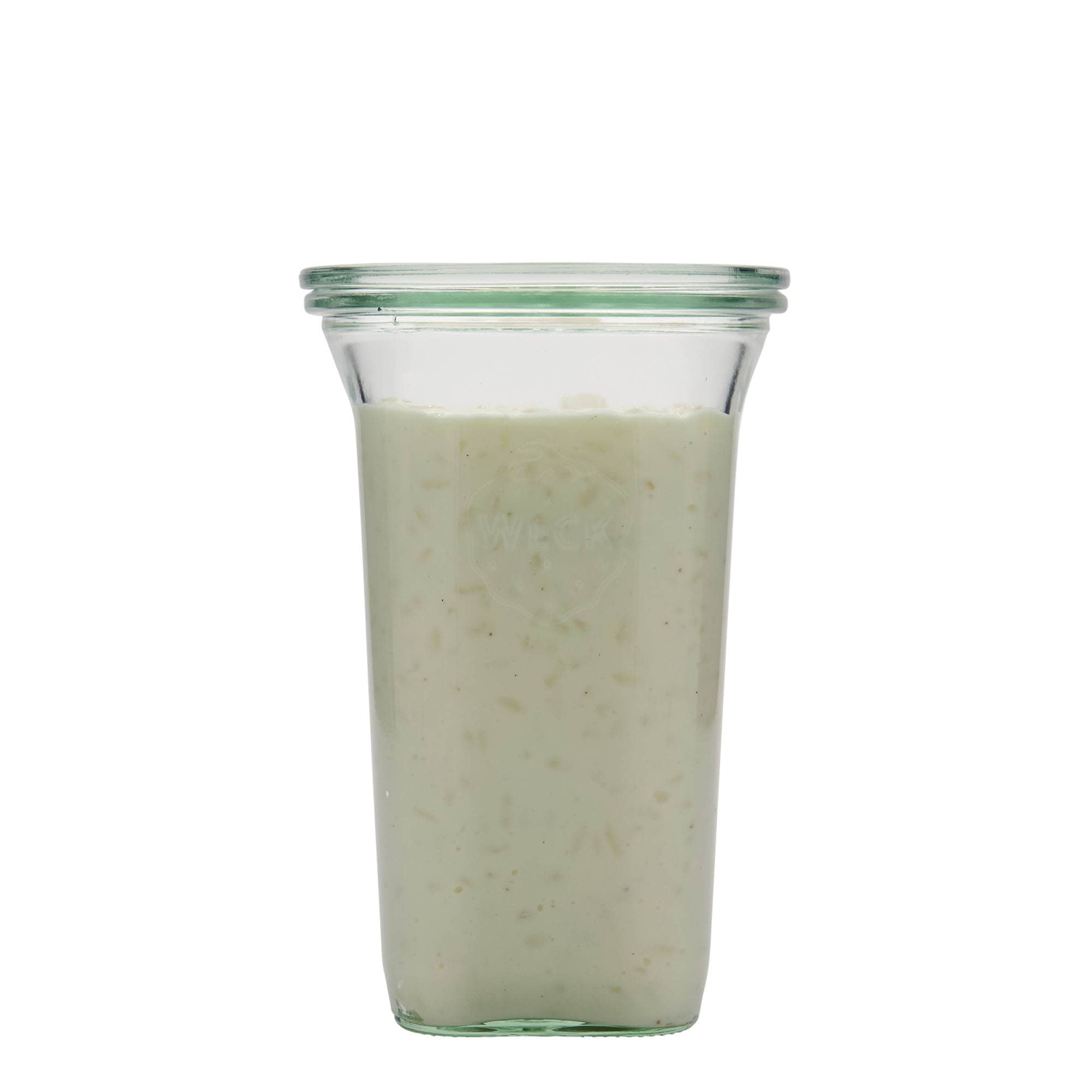 795 ml WECK-Quadro üveg, négyzet alakú, nyílás: kerek perem
