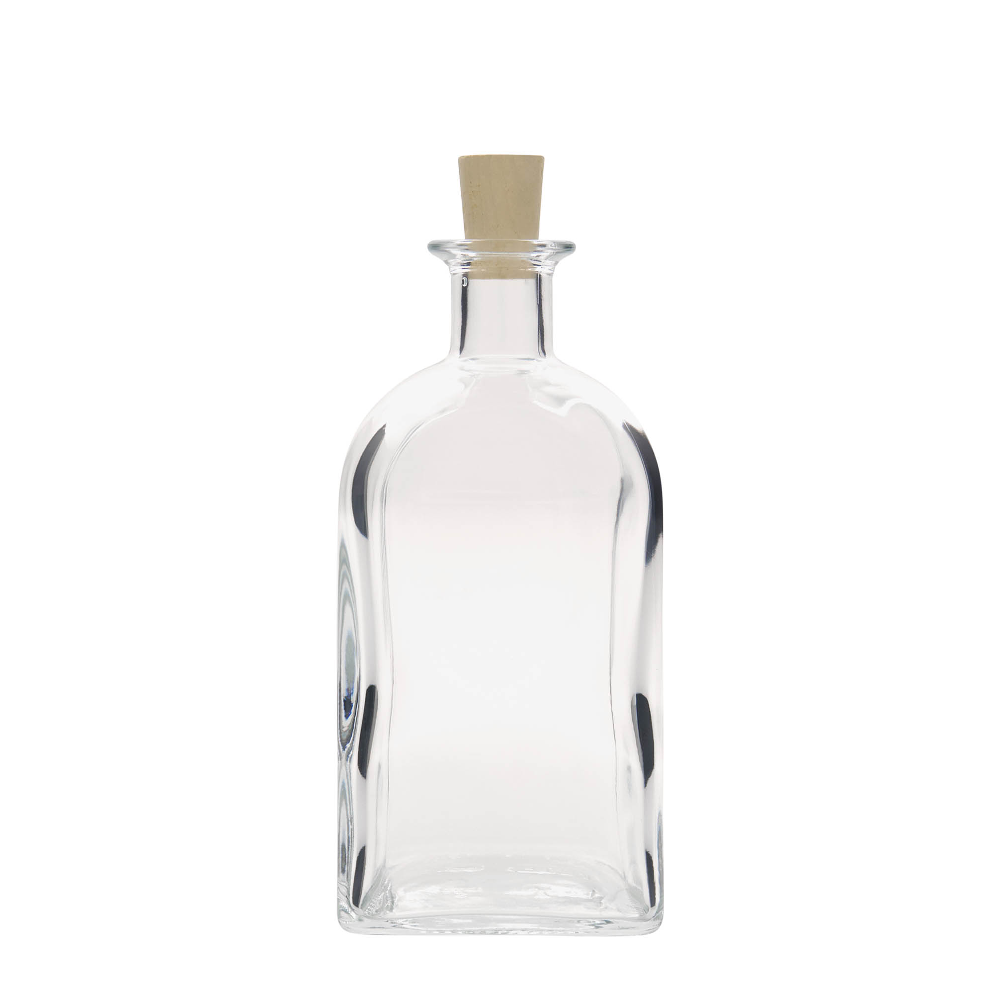 700 ml üvegpalack Apotheker Carré, négyzet alakú, nyílás: parafa