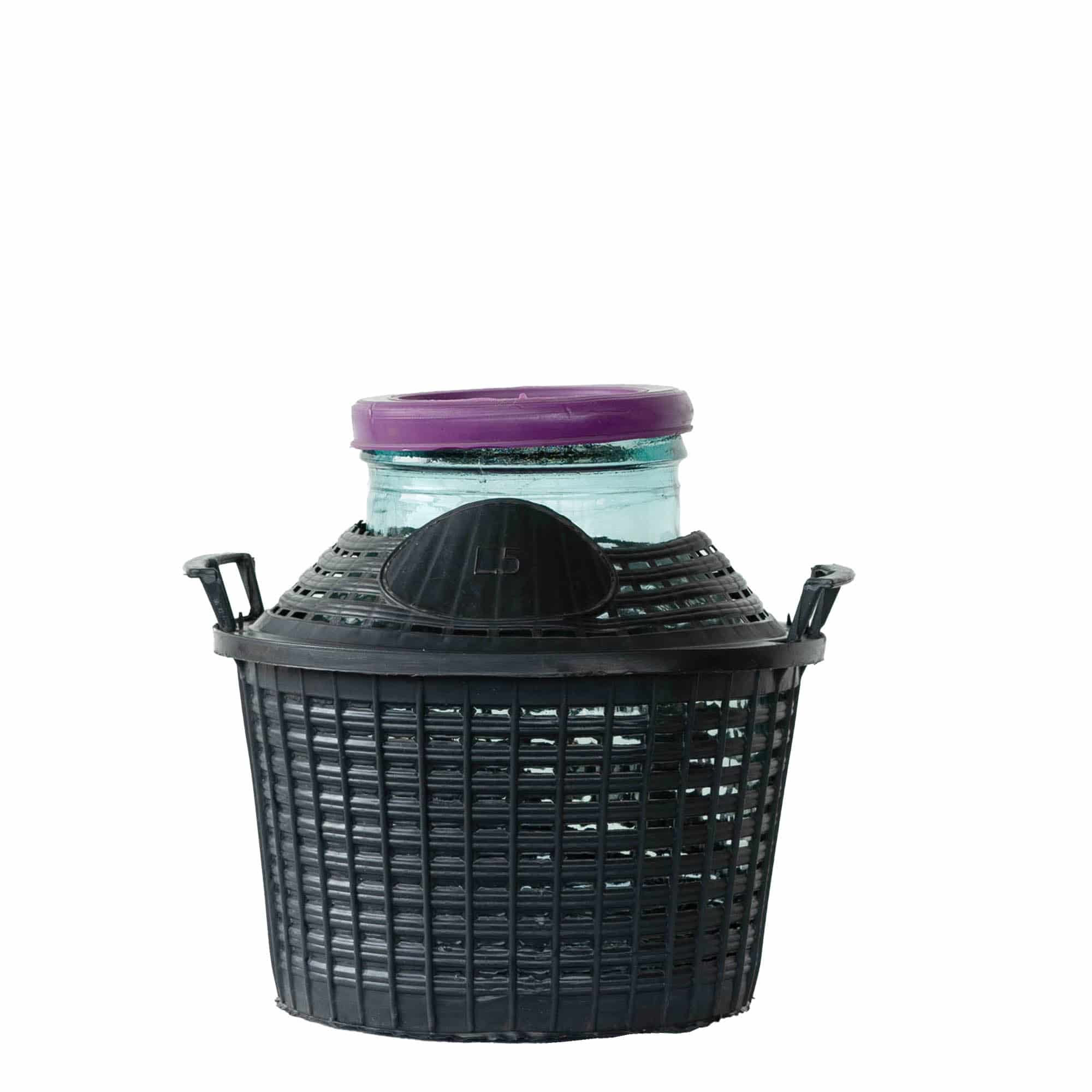 5 l ballonpalack széles nyakkal, üveg, nyílás: fedéllel