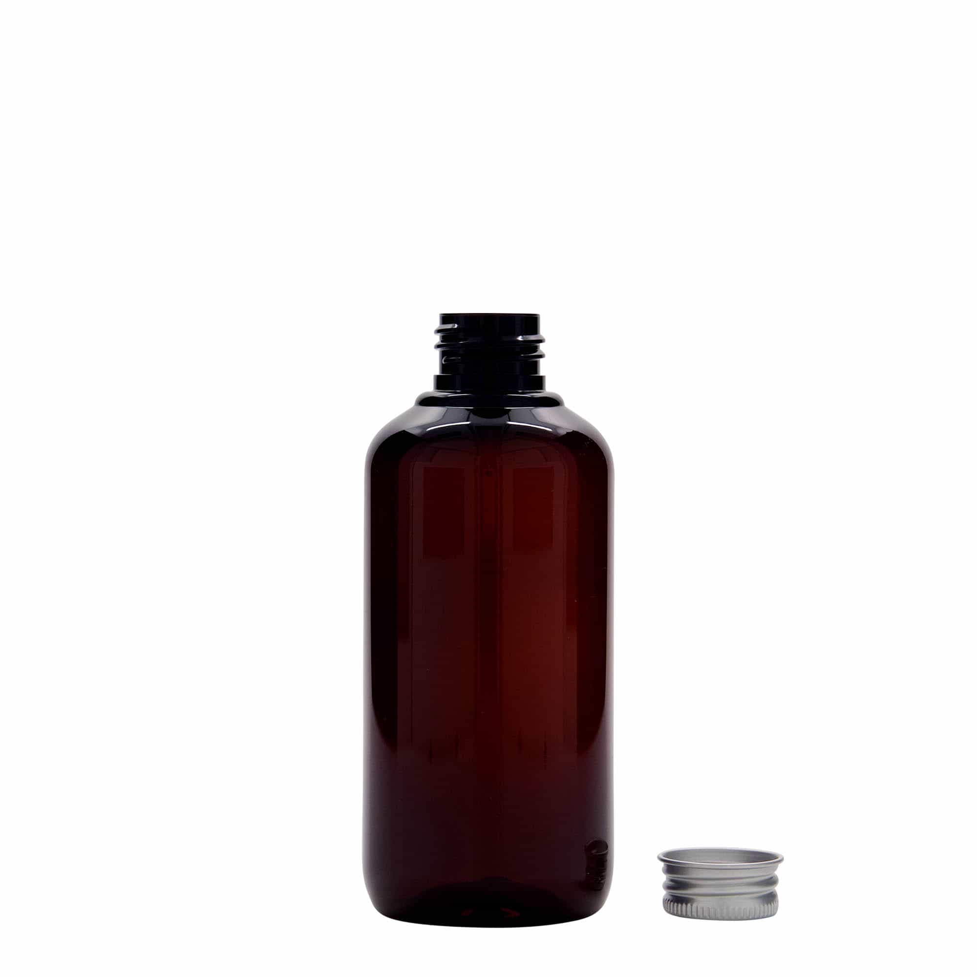 200 ml-es újrahasznosítható műanyag palack 'Victor's Best', PCR, barna, szájnyílás: GPI 24/410