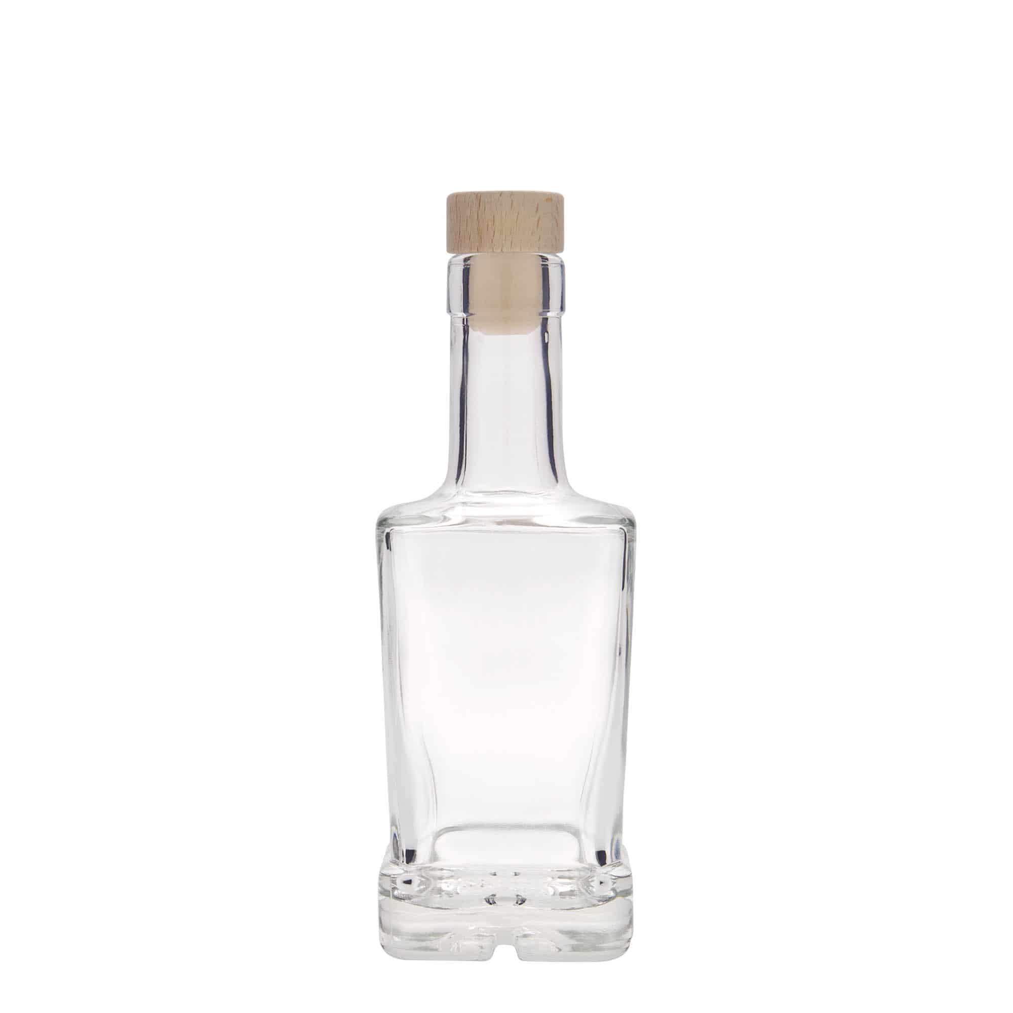 250 ml-es üvegpalack 'Rene', négyzet alakú, szájnyílás: parafadugó
