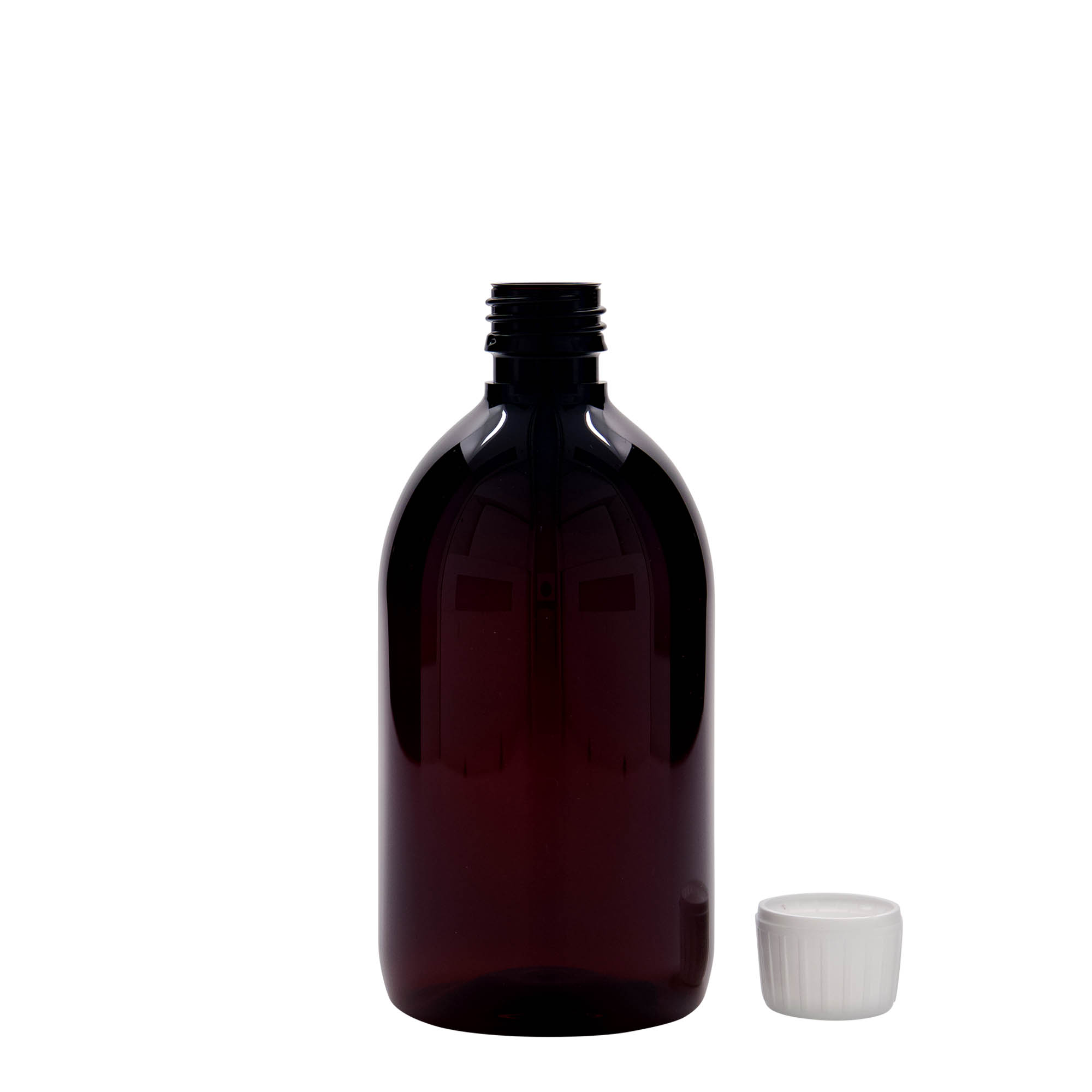 500 ml PET orvosi palack, barna, műanyag, nyak: PP 28 500 ml PET orvosi palack, barna, műanyag, nyak: PP 28