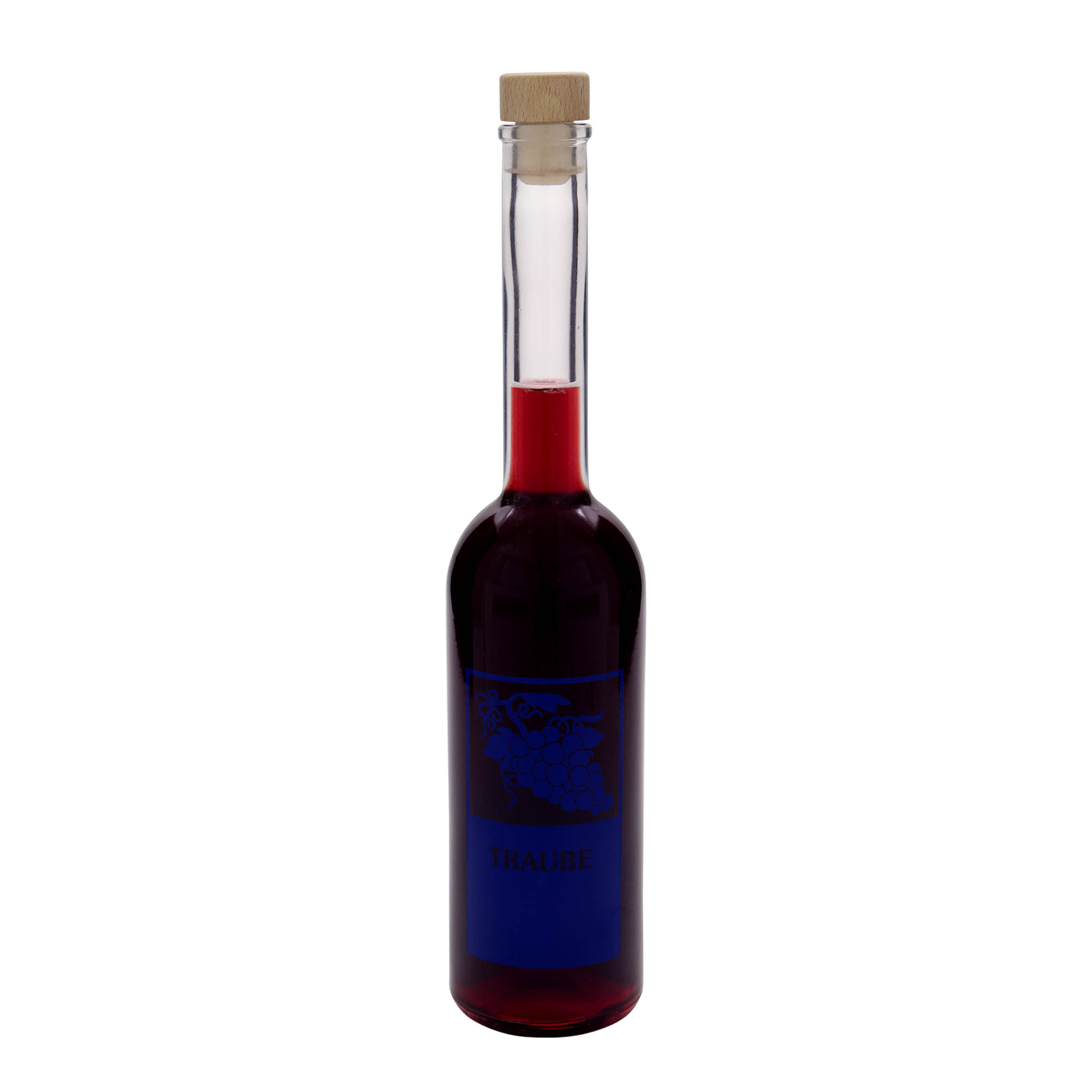500 ml üvegpalack 'Opera', motívum: szőlő, nyak: parafa