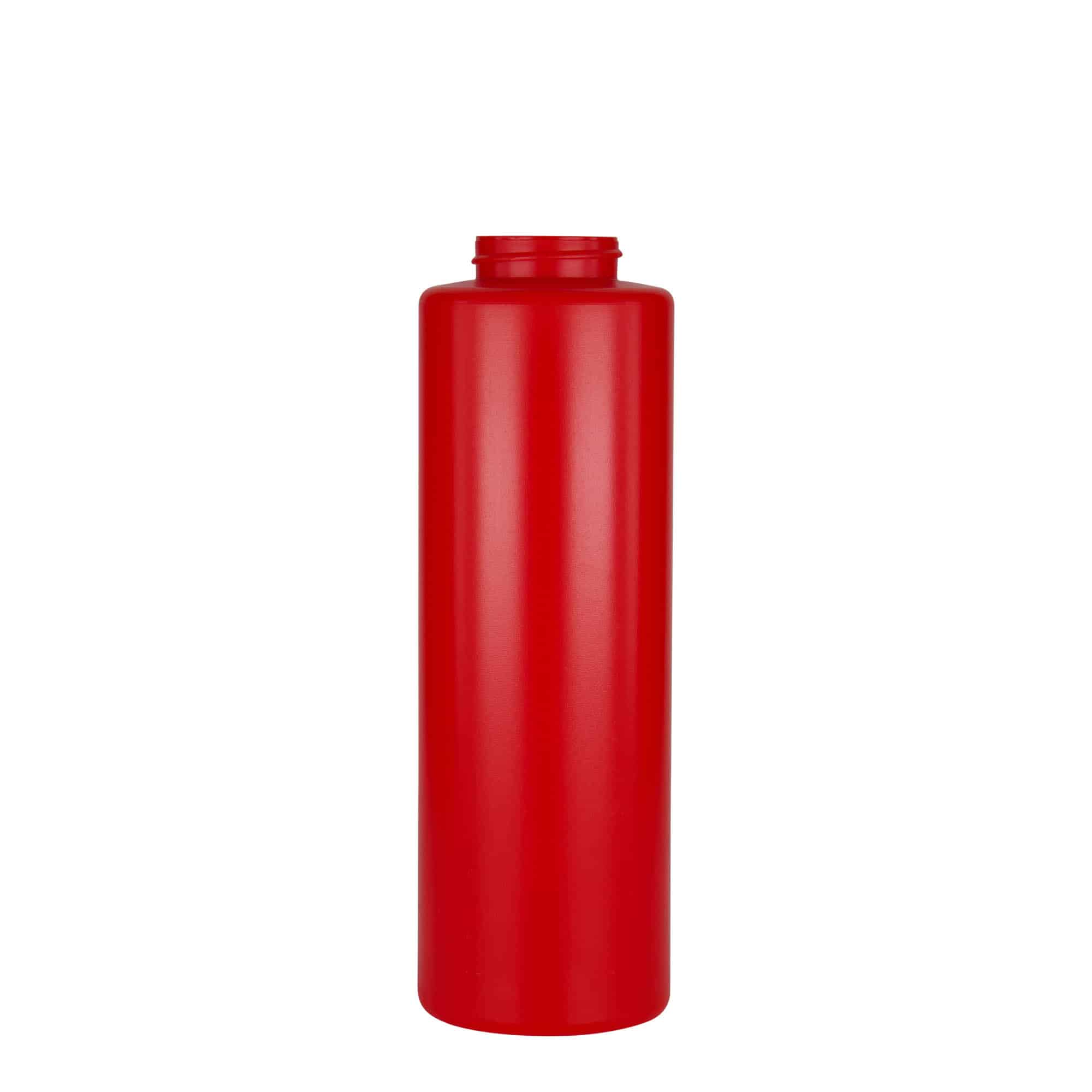 500 ml szószos üveg, LDPE műanyag, piros, nyílás: 38/400