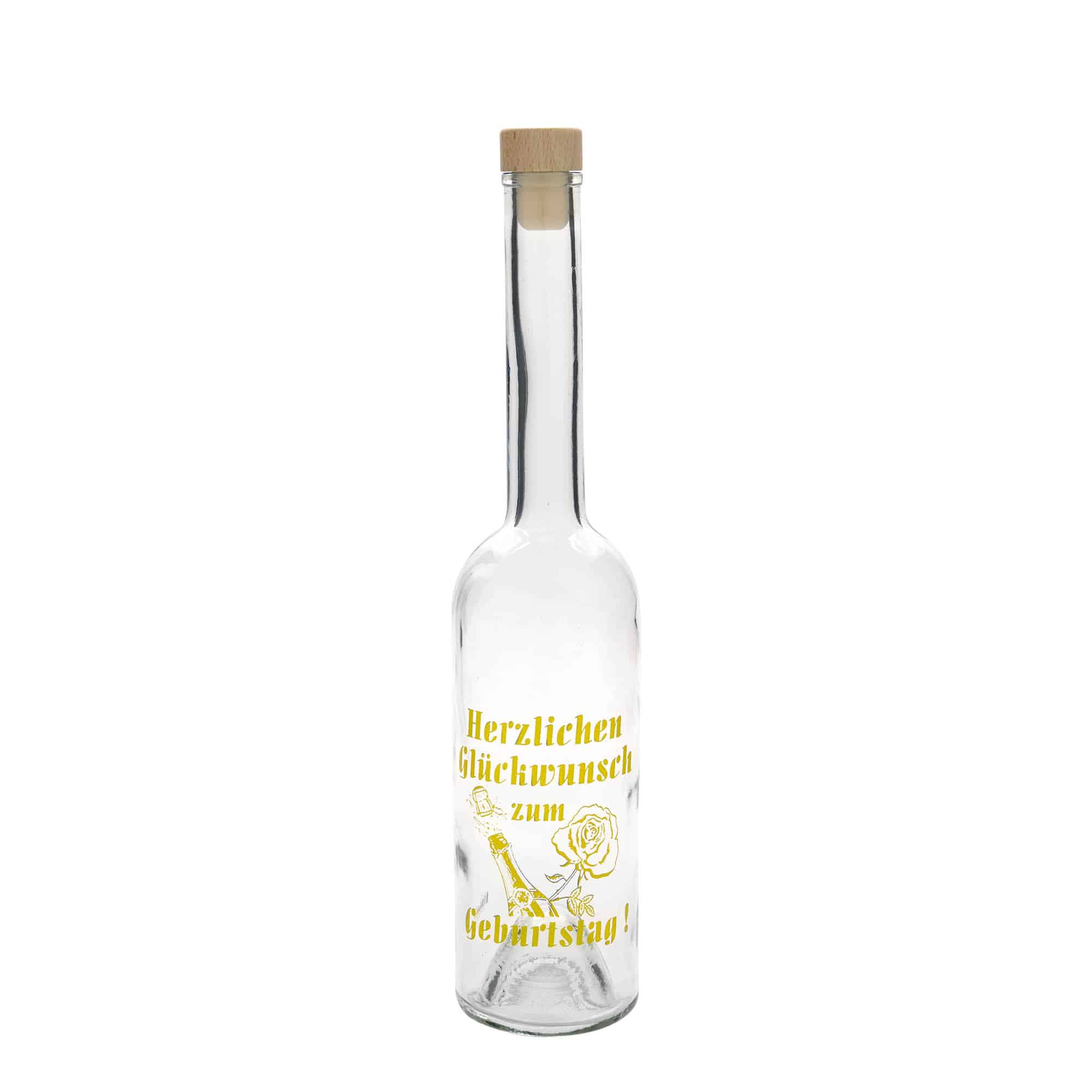 500 ml üvegpalack Maximo nyomtatott 'Karnevál', nyílás: parafa