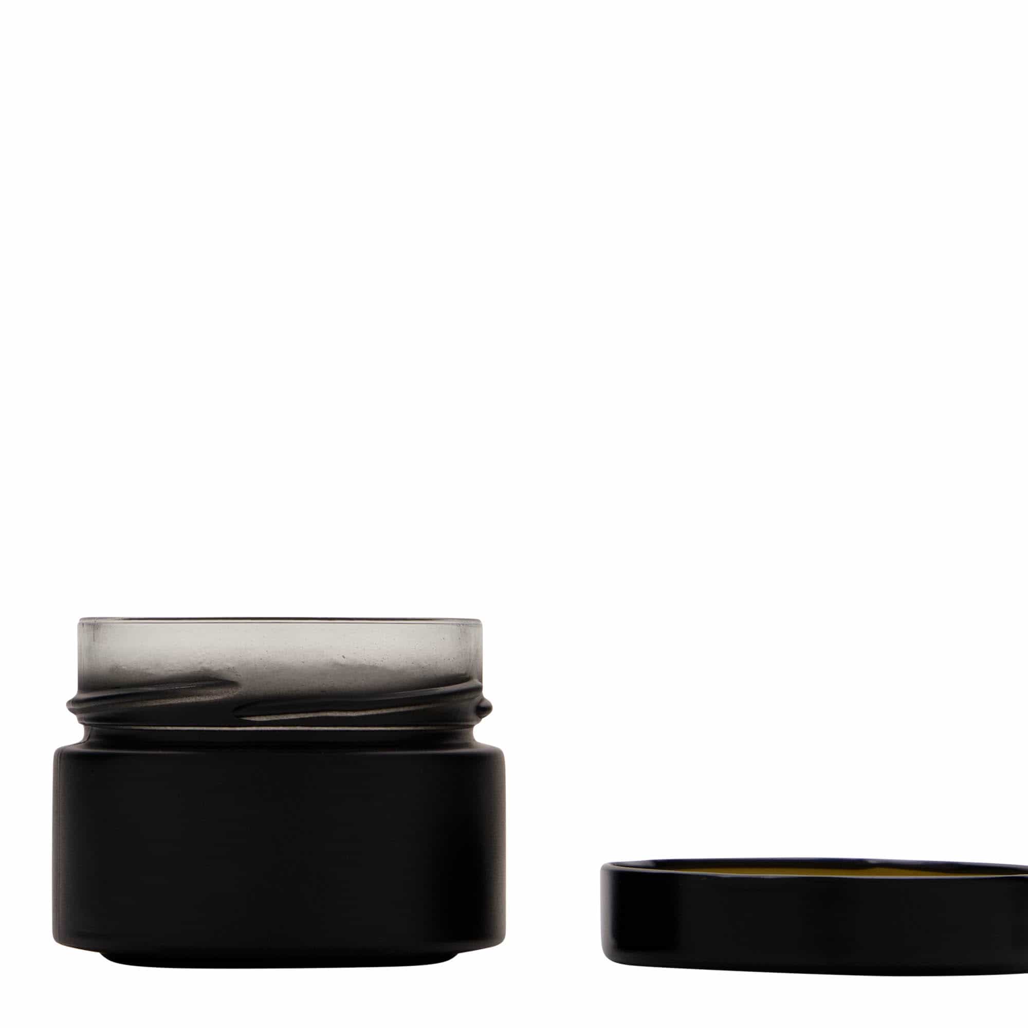 130 ml kerek üveg 'Aurora', fekete, nyílás: Deep-Twist-Off (DTO 66)
