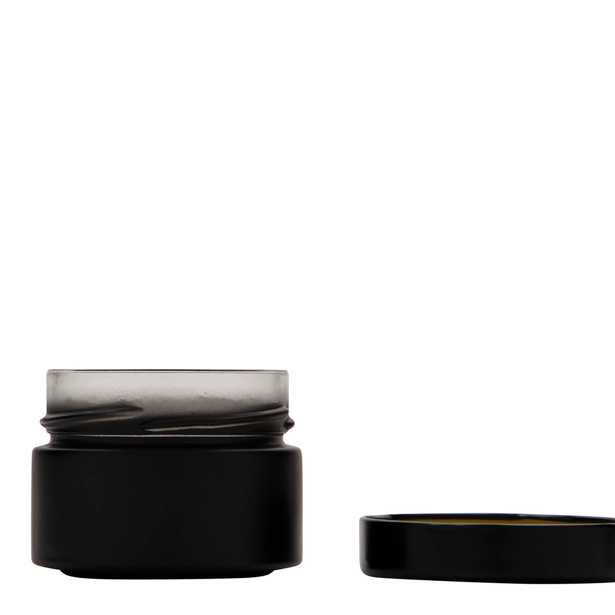 130 ml kerek üveg 'Aurora', fekete, nyílás: Deep-Twist-Off (DTO 66)