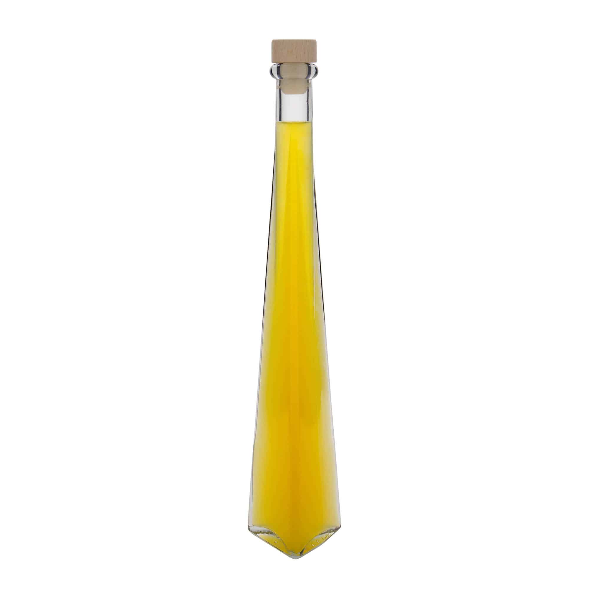 200 ml-es üvegpalack 'Dama Triangolore', háromszögletű, szájnyílás: parafadugó
