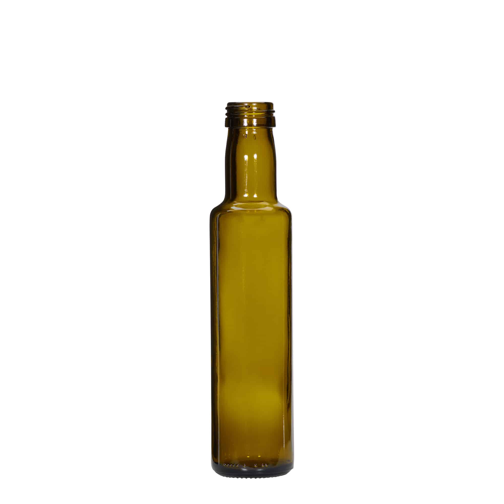 250 ml üveges palack 'Dorica', antikzöld, nyílás: PP 31,5