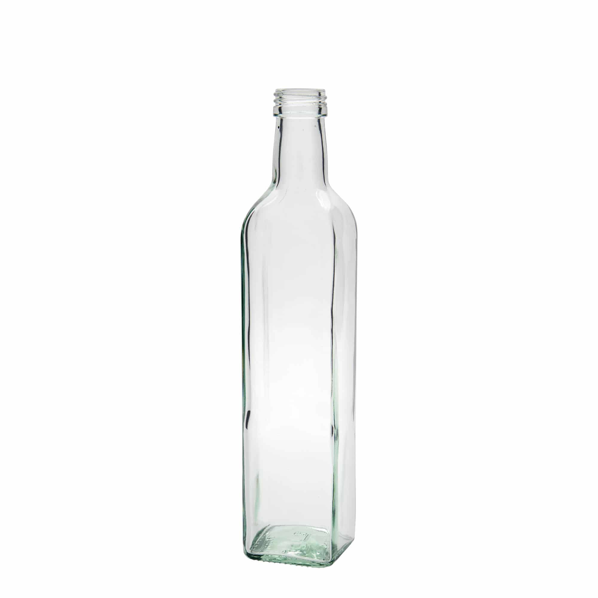 500 ml üvegpalack 'Marasca', négyzet alakú, nyílás: PP 31,5