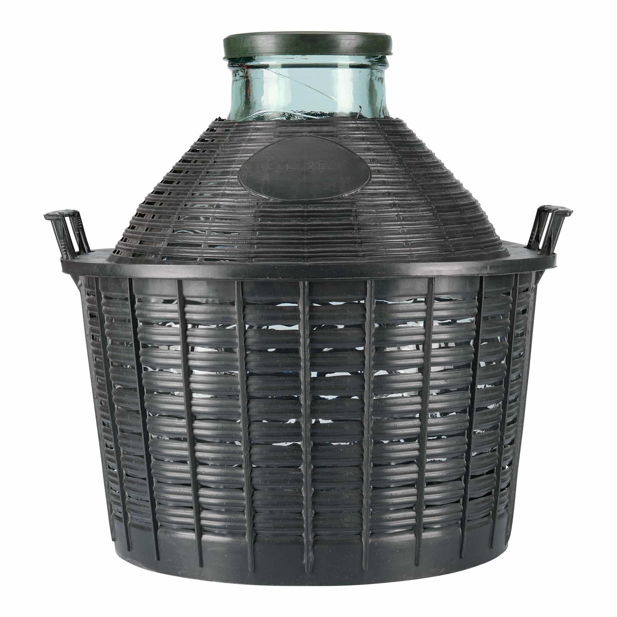 25 l ballonpalack széles nyakú, üveg, nyílás: fedéllel ellátott