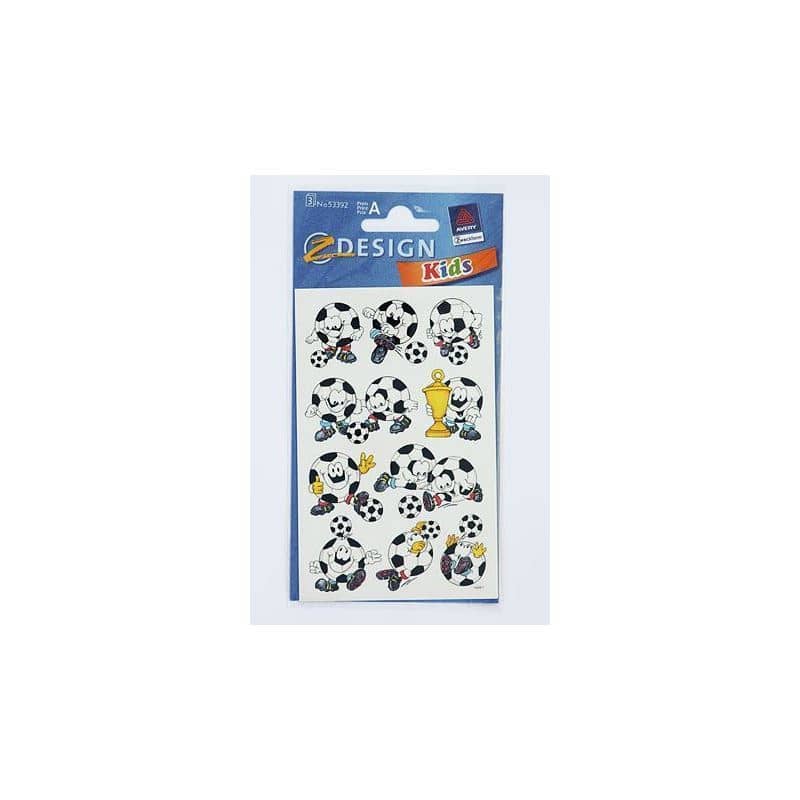 Speciális alakú matrica 'Futball-labdák arcokkal', papír, többszínű