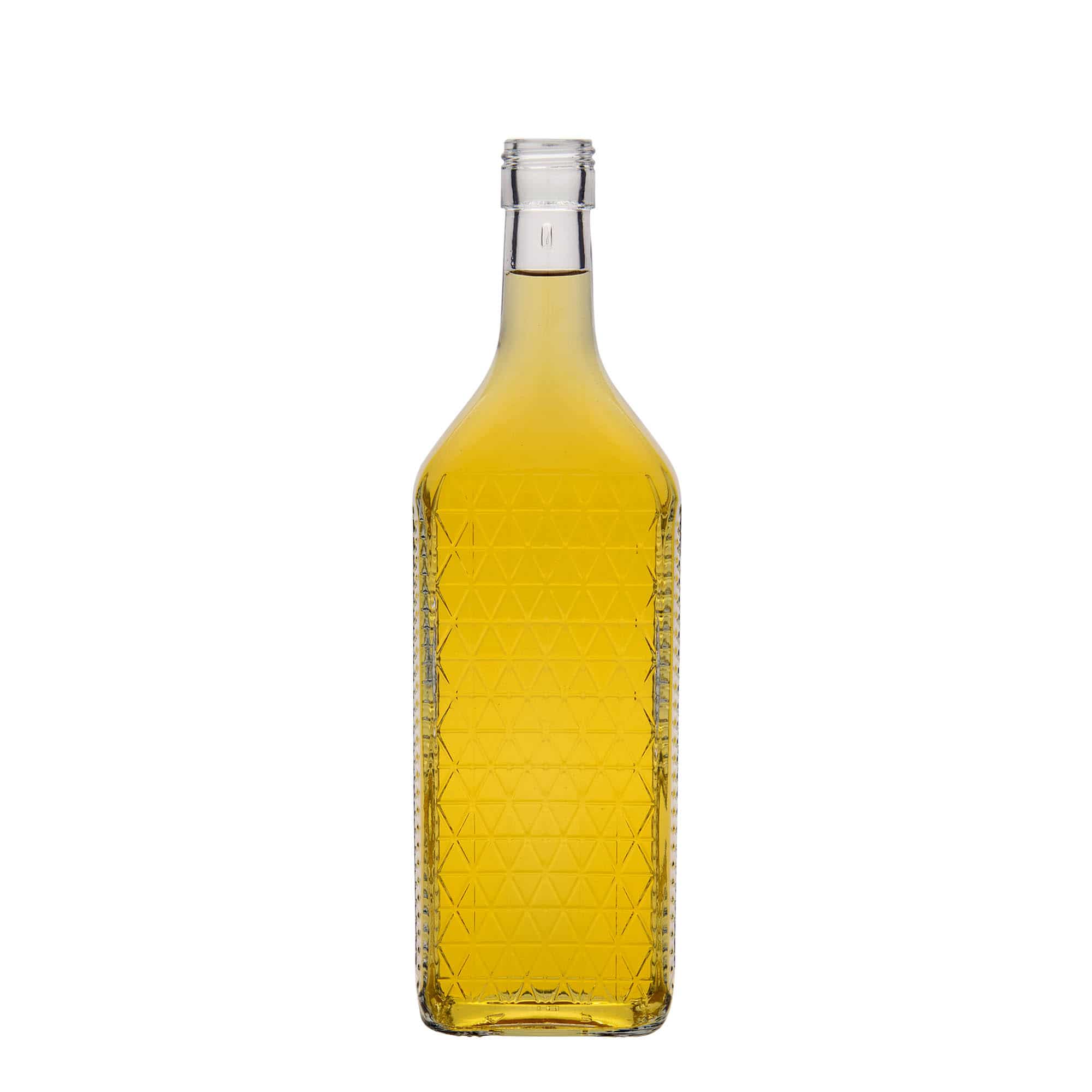 700 ml-es üvegpalack 'Caruso', négyszögletű, szájnyílás: PP 31,5