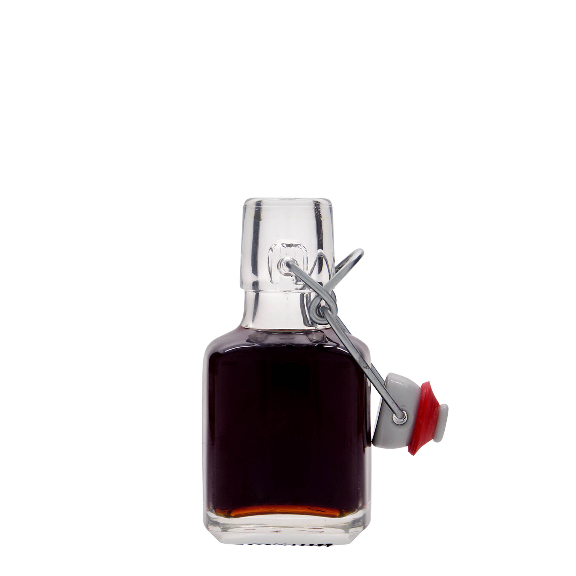 100 ml üvegpalack 'Kubica', négyzet alakú, nyílás: patentzár