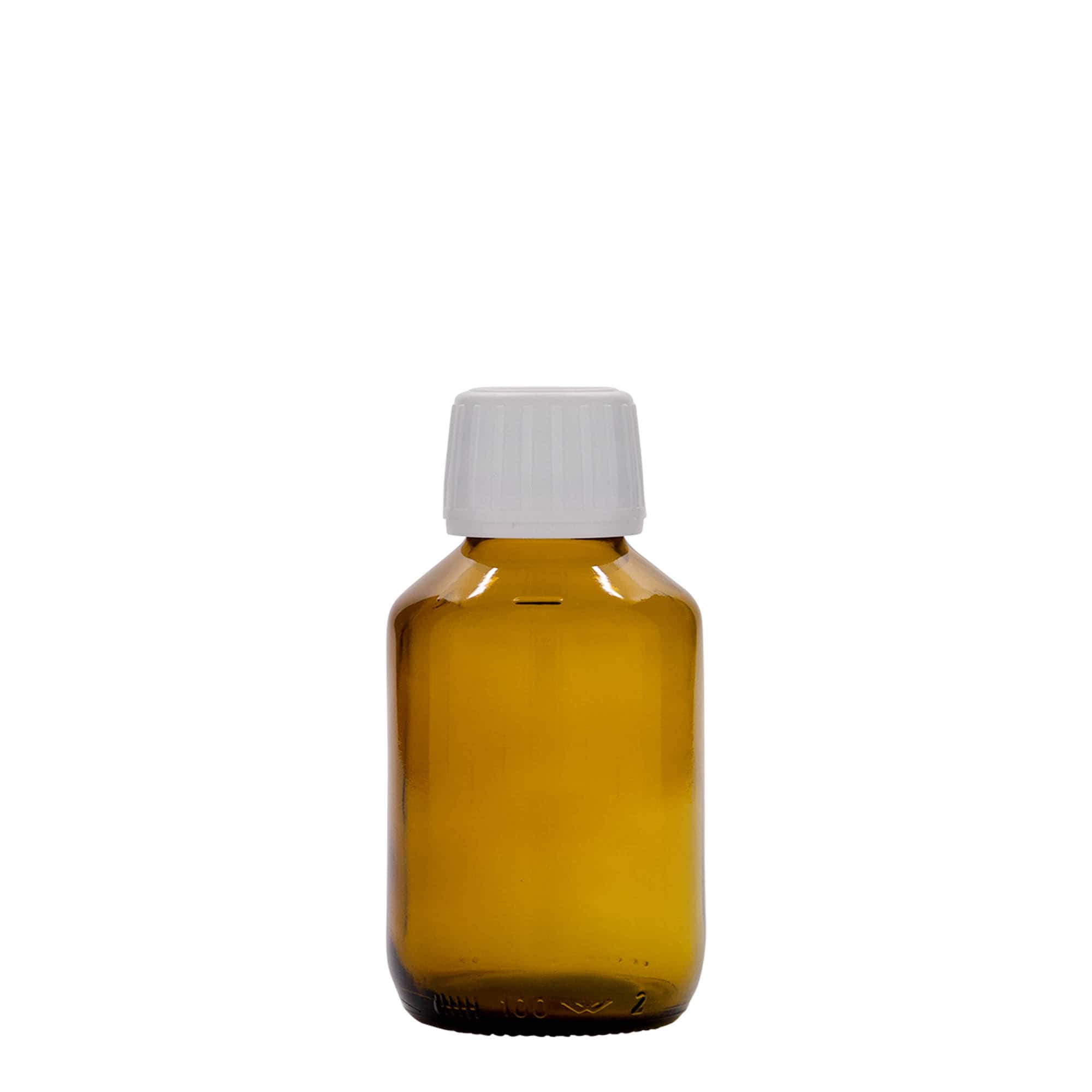 100 ml orvosi üveg, barna, üveg, nyílás: PP 28