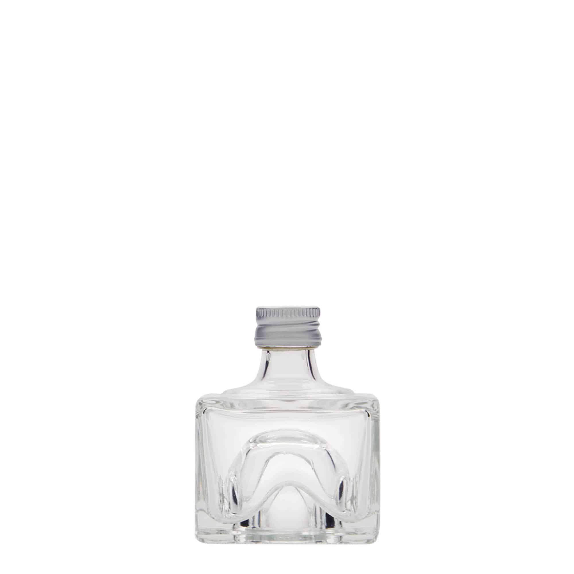 40 ml-es üvegpalack 'Cocolores', négyzet alakú, szájnyílás: PP 18