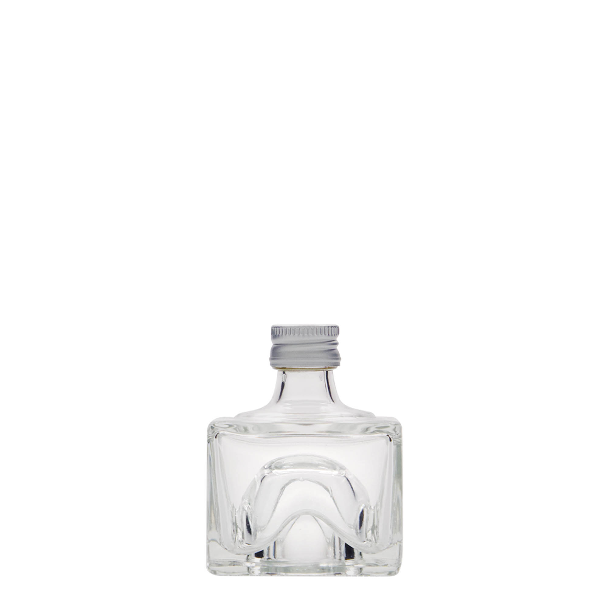 40 ml üvegpalack 'Cocolores', négyzet alakú, nyílás: PP 18