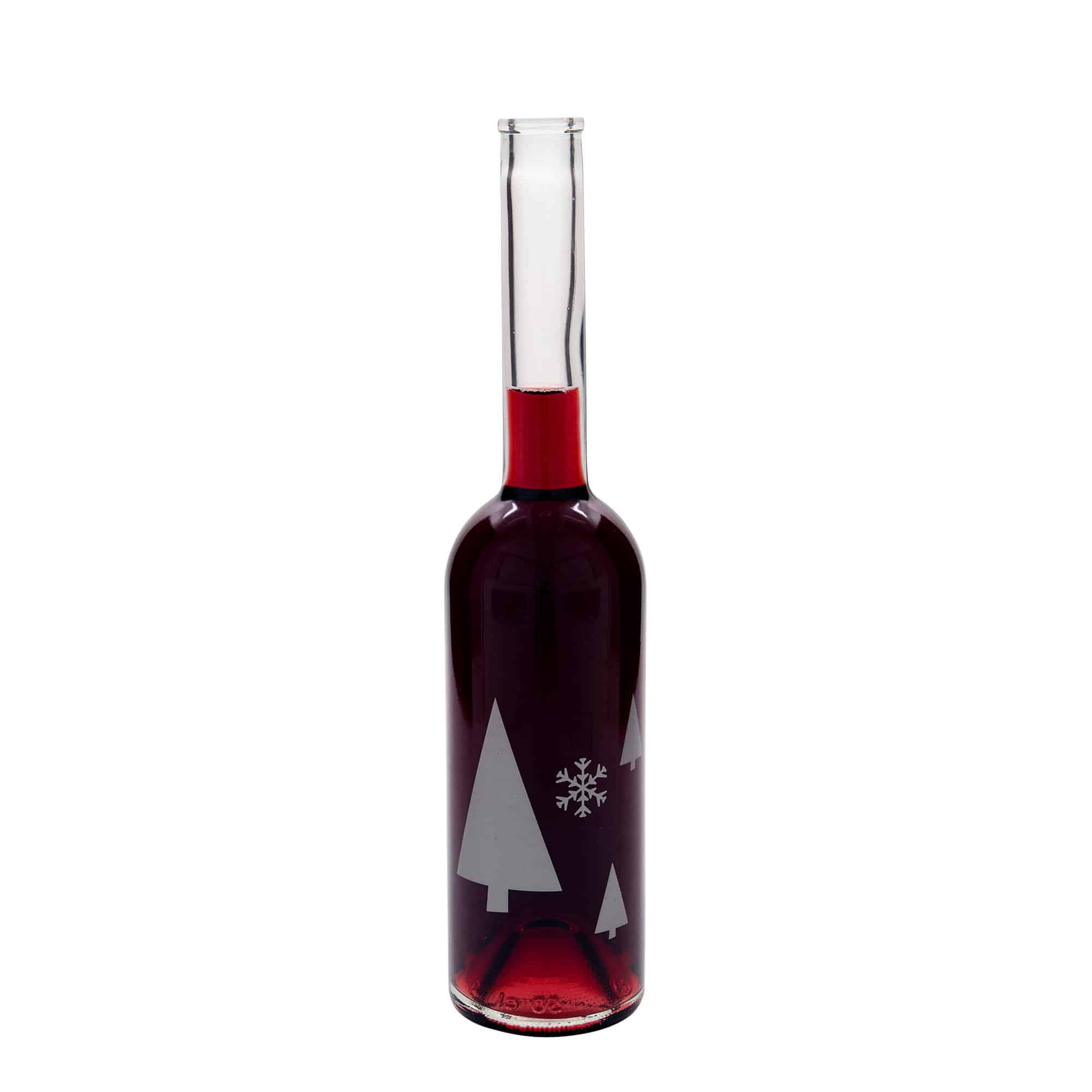 500 ml üvegpalack 'Opera', motívum: hópelyhek, nyílás: parafa